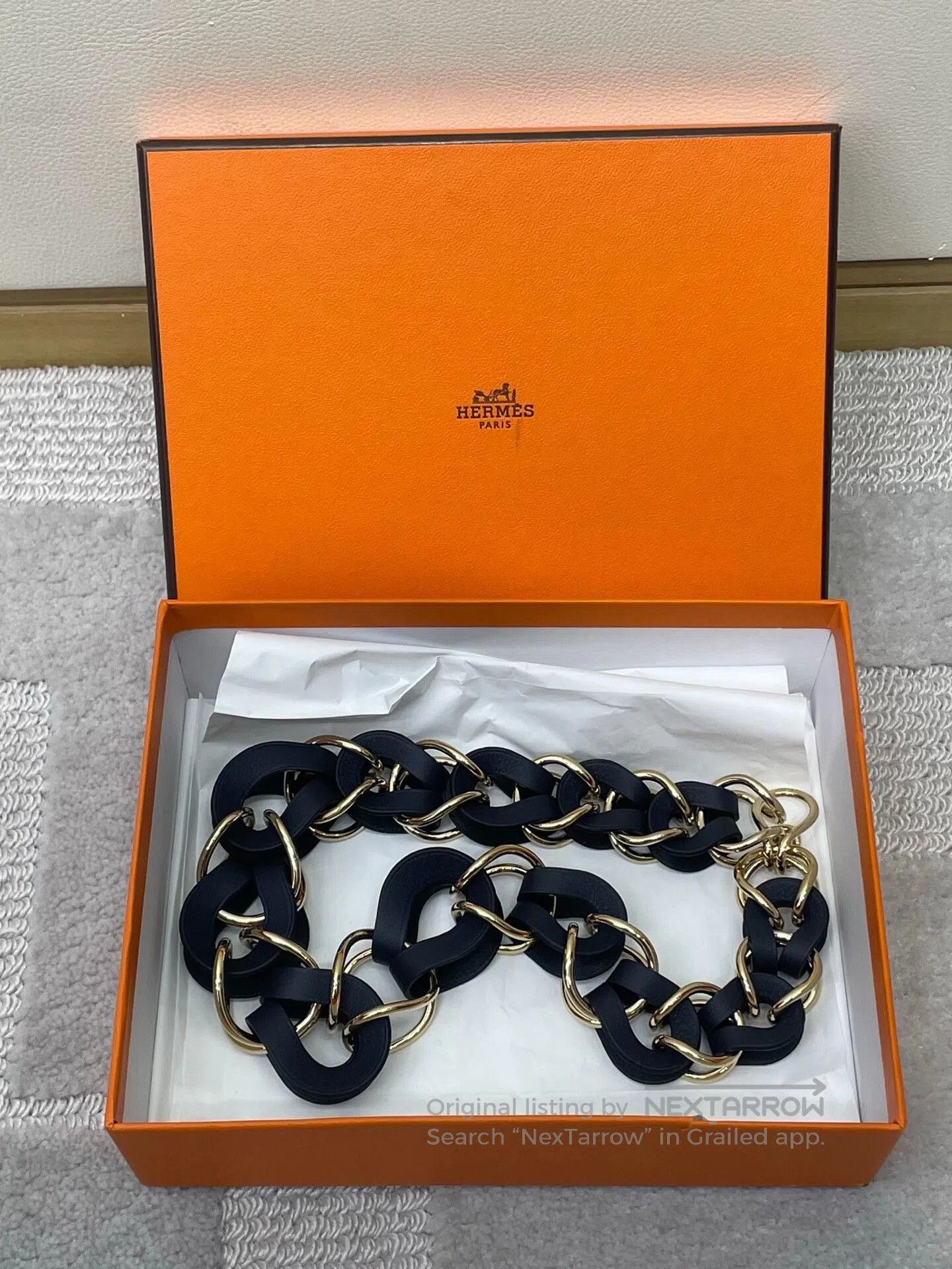 Hermes Hermes Leather Chain Necklace. Size ONE SIZE - 1 Thumbnail