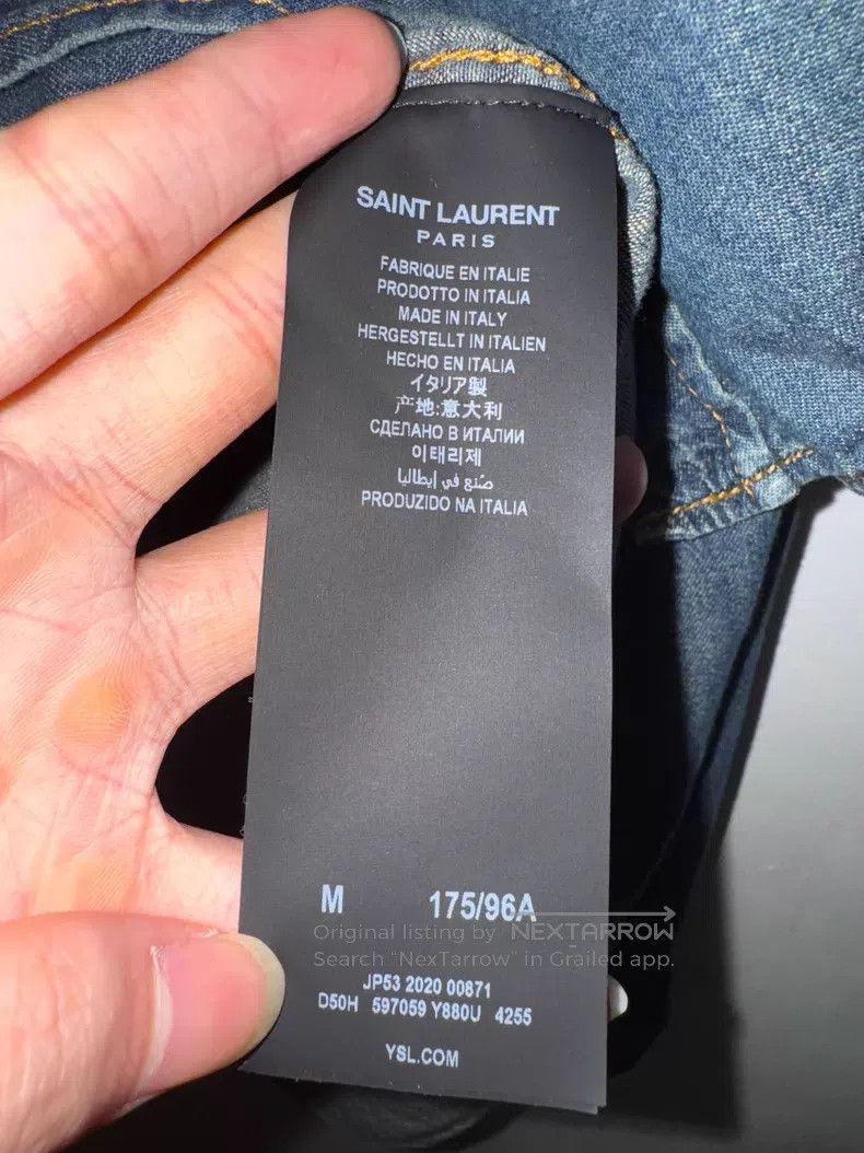 Saint Laurent Paris Saint Laurent Paris Vintage Dark Blue Cat Eye Double Pocke Size US M / EU 48-50 / 2 - 5 Thumbnail