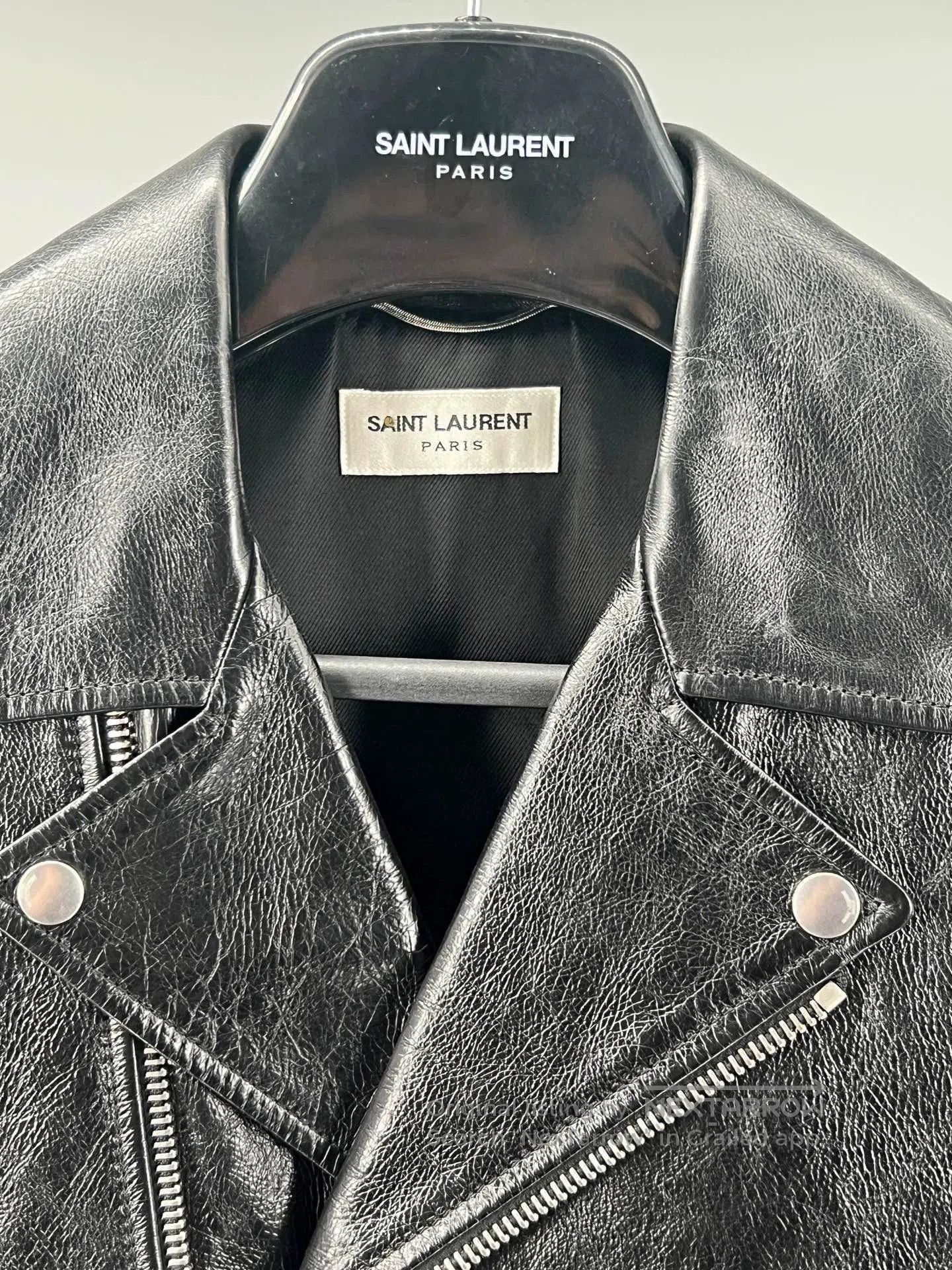 Yves Saint Laurent YSL Black Classic Leather Jacket for Men. Size US M / EU 48-50 / 2 - 2 Thumbnail
