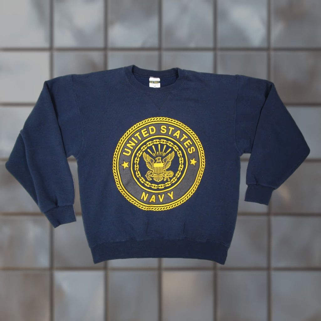 Soffe VINTAGE Soffe Navy Sweatshirt Mens M Blue Pullover Crew Neck Logo US NAVY / MJ SOFFE sweatshirt Size US M / EU 48-50 / 2 - 1 Thumbnail