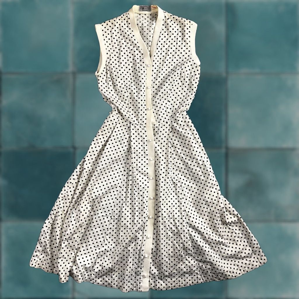 Vintage VINTAGE Koret of California Dress Rockabilly 1950s San Francisco Polka Dot Shirt Size S / US 4 / IT 40 - 1 Thumbnail