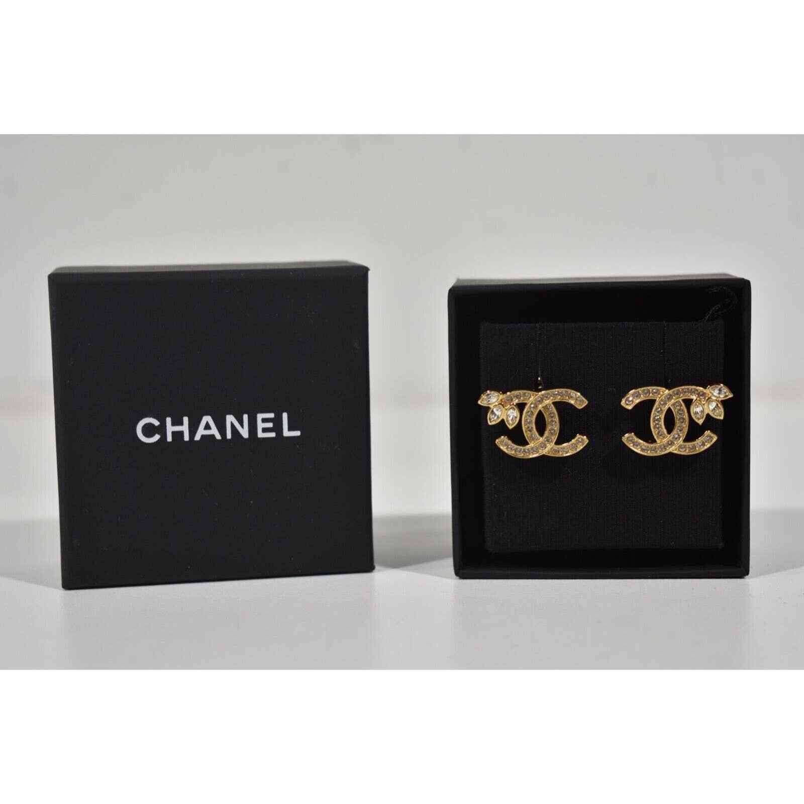 Chanel Chanel Gold And Crystal Statement Stud Classic Earrings Size ONE SIZE - 5 Thumbnail