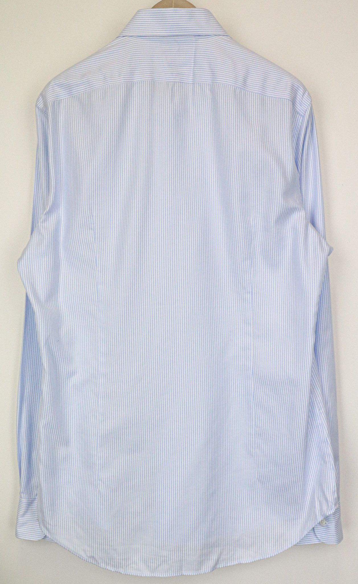 Suitsupply 44L/17 1/2L Extra Slim Blue Cotton Stripe Shirt 79237 Size 44L - 2 Thumbnail