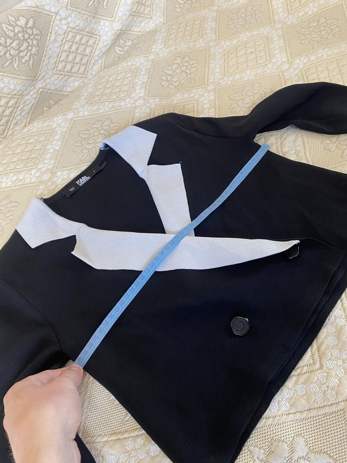 Karl Lagerfeld 🔥 2023 Karl Lagerfeld Cropped Tailored Cardigan Blazer Black Size XS / US 0-2 / IT 36-38 - 14 Thumbnail