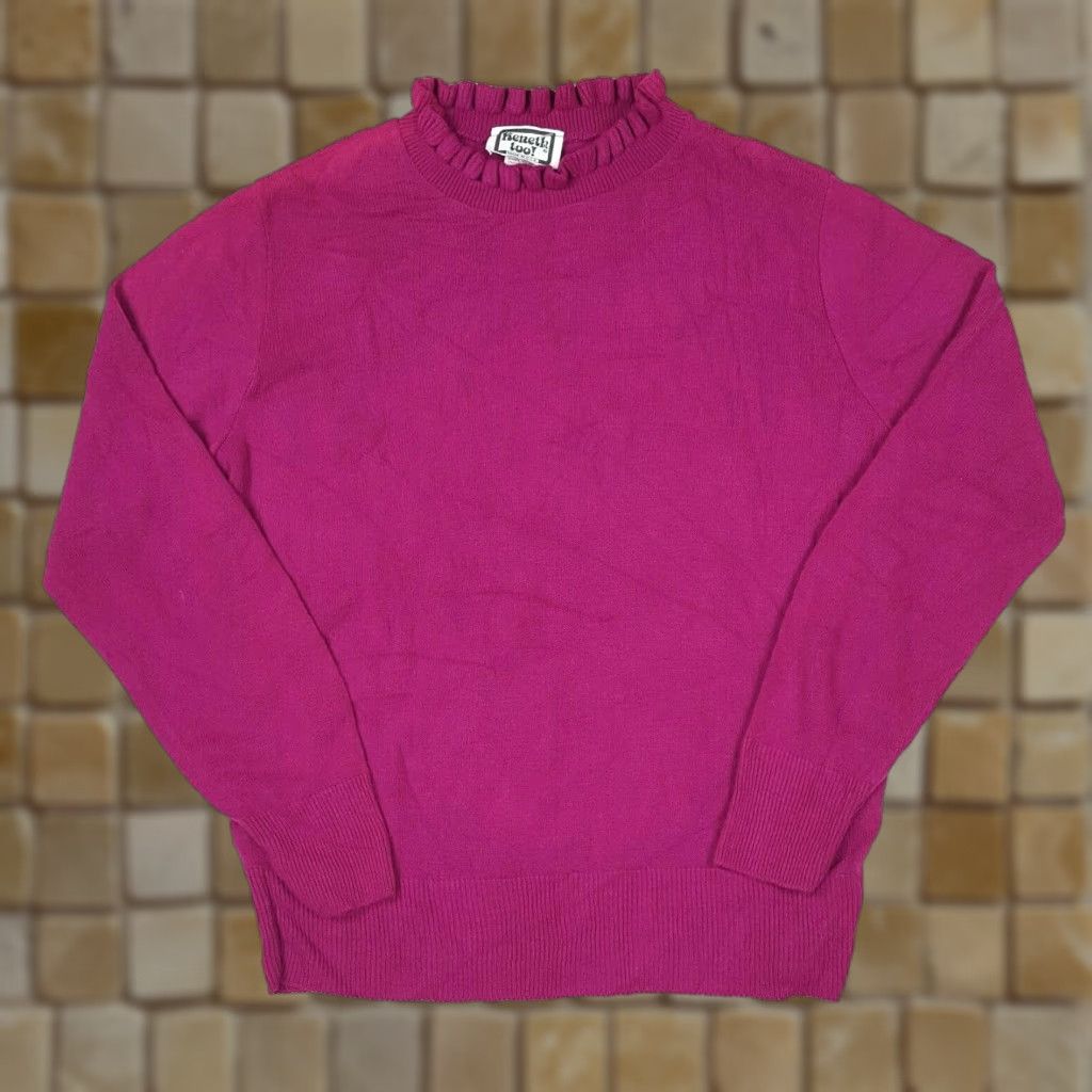 Pinko VINTAGE Keneth Too! Pink Mock Neck Knit USA Made Pullover Sweater Women S Size Small Knit Size S / US 4 / IT 40 - 1 Thumbnail