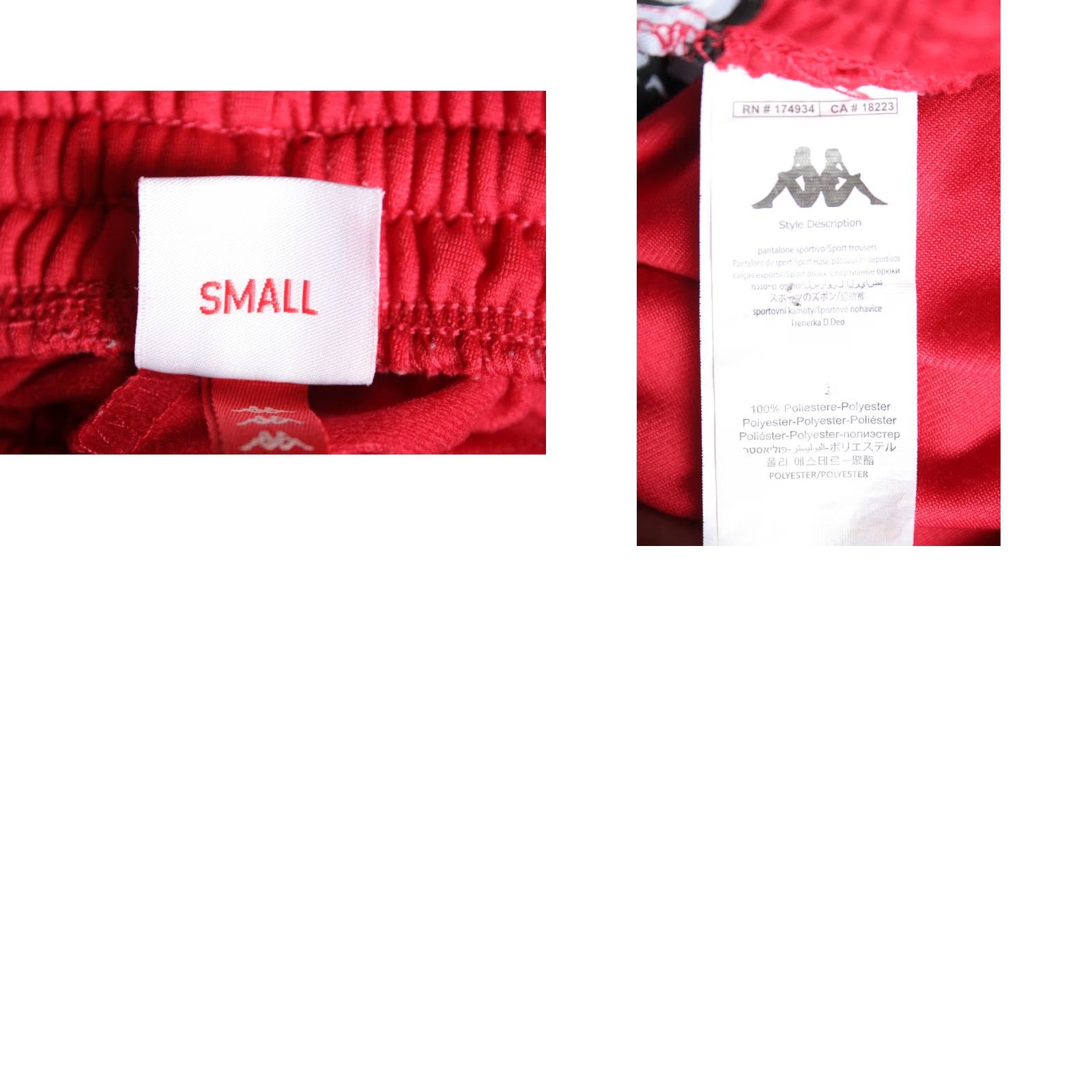 Kappa VINTAGE Kappa Sport Trousers Red Soccer Track Pants Sz. S Unisex Adults Regular Inseam 31" Polyester Drawstring Athletic Pants Size US 29 - 8 Thumbnail