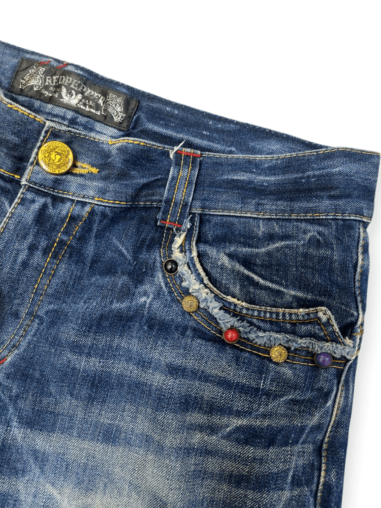 If Six Was Nine 🔥Red Pepper Studded Punkstar Archieve Union Jack Shorts Size US 34 / EU 50 - 7 Thumbnail