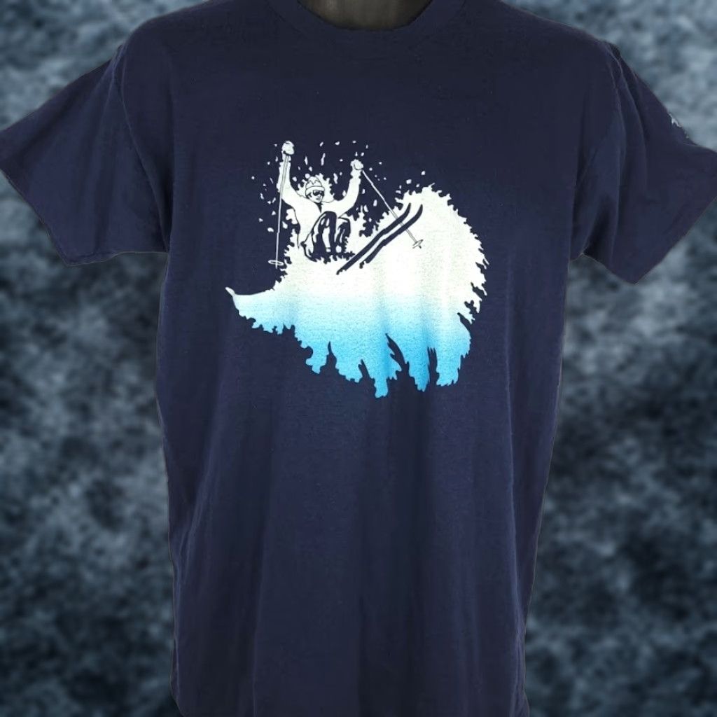 Vintage VINTAGE Condor T Shirt Mens Size Medium 80s Downhill Skiing Made In USA Blue Cotton Blend Short Sleeve Crew Neck Solid Pattern Size US M / EU 48-50 / 2 - 1 Thumbnail