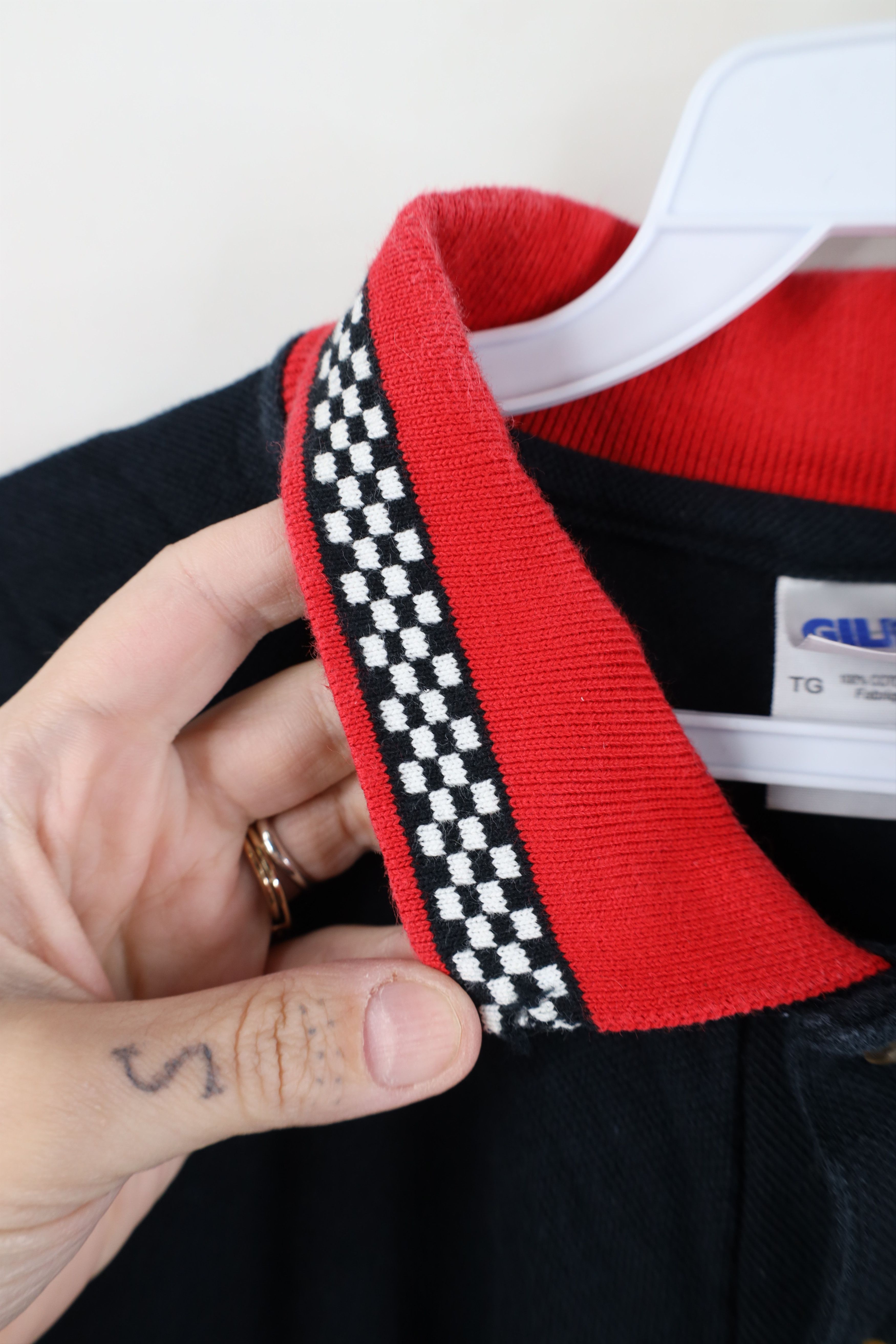 Vintage Vintage 90s Flag Racing Collared Polo Shirt Black Cotton Size US XL / EU 56 / 4 - 8 Thumbnail