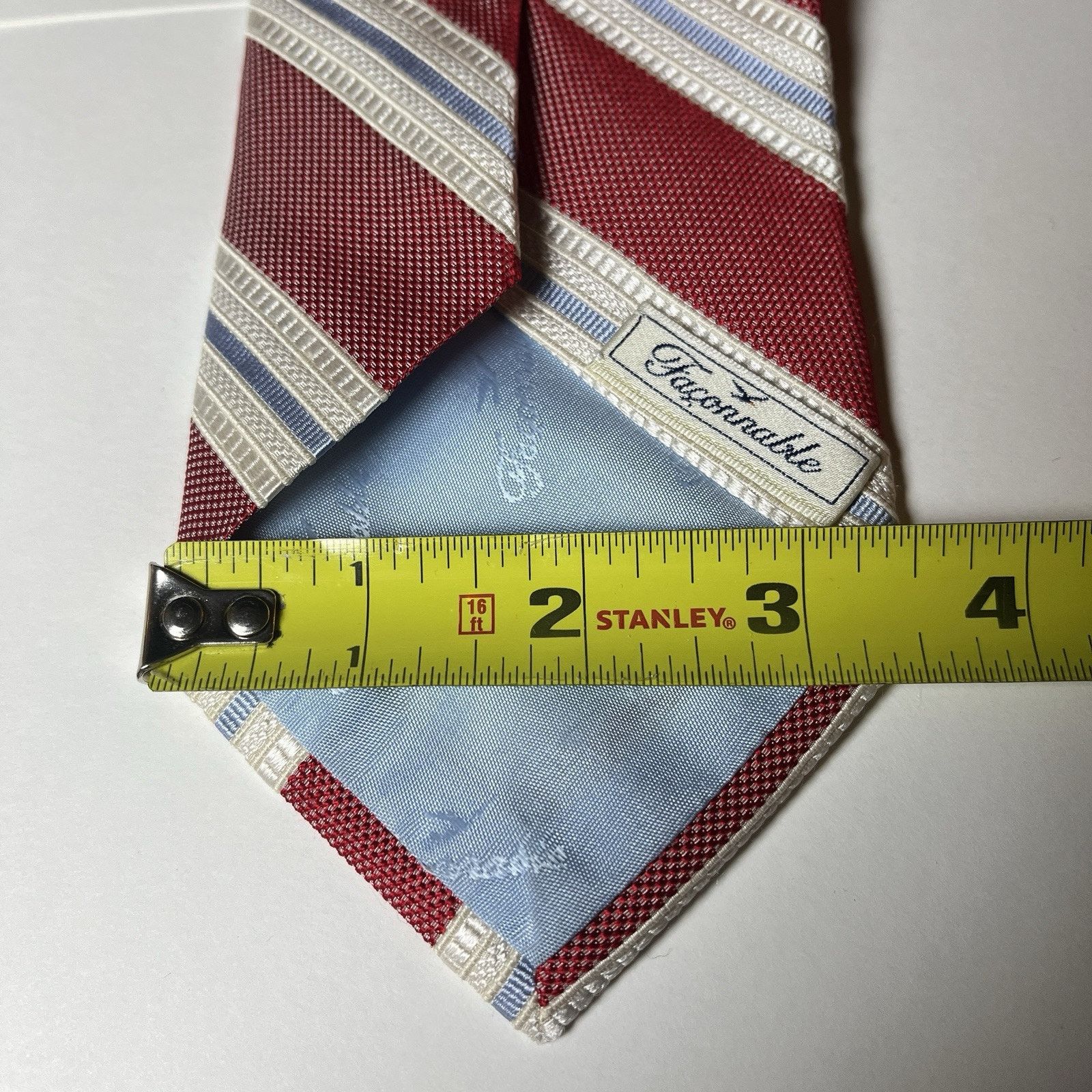 Faconnable Faconnable Necktie Red Blue White Striped Silk Italy Tie Size ONE SIZE - 2 Thumbnail