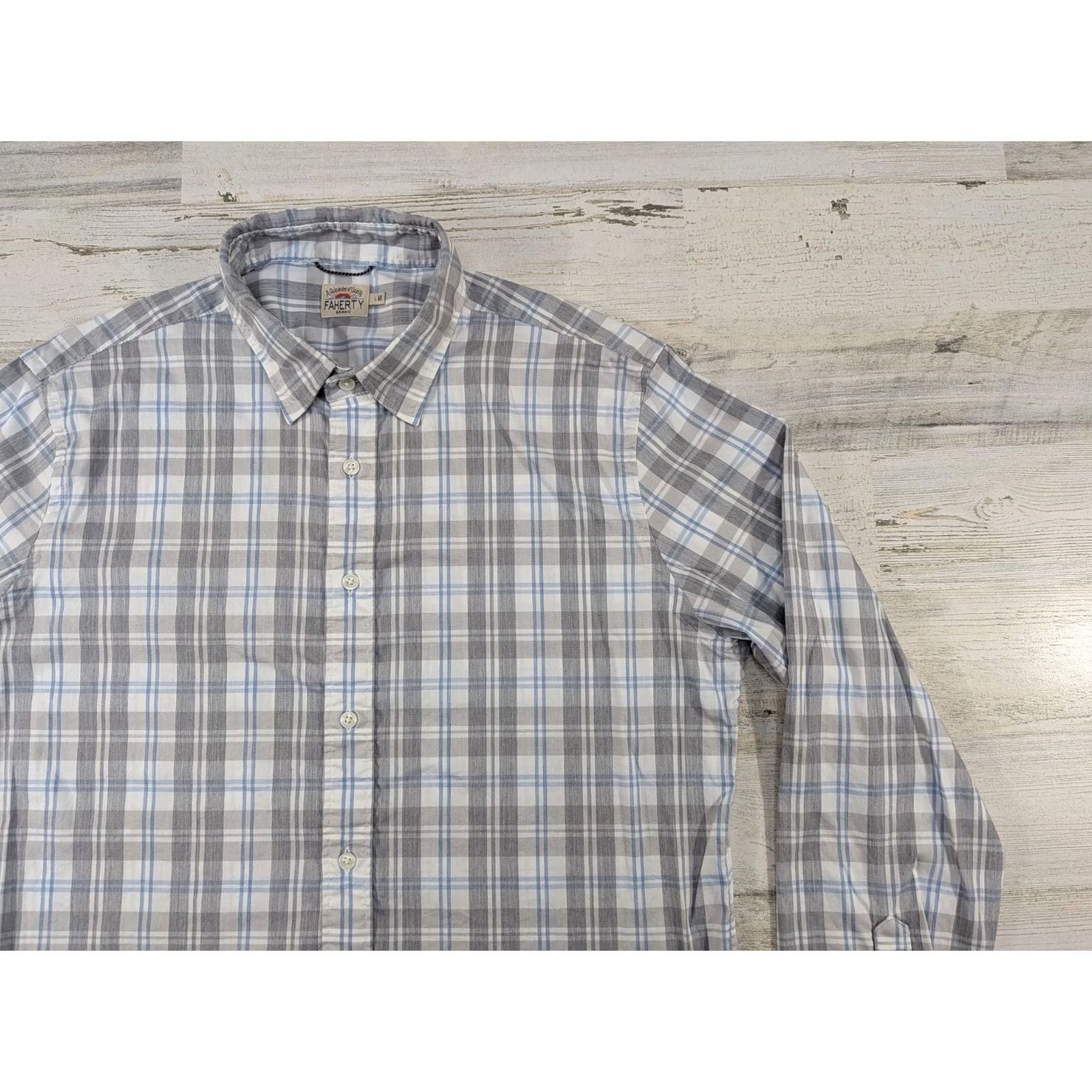 Faherty Faherty Shirt Mens Large Plaid Check Performance Stretch Button Up Shirt Size US L / EU 52-54 / 3 - 4 Thumbnail
