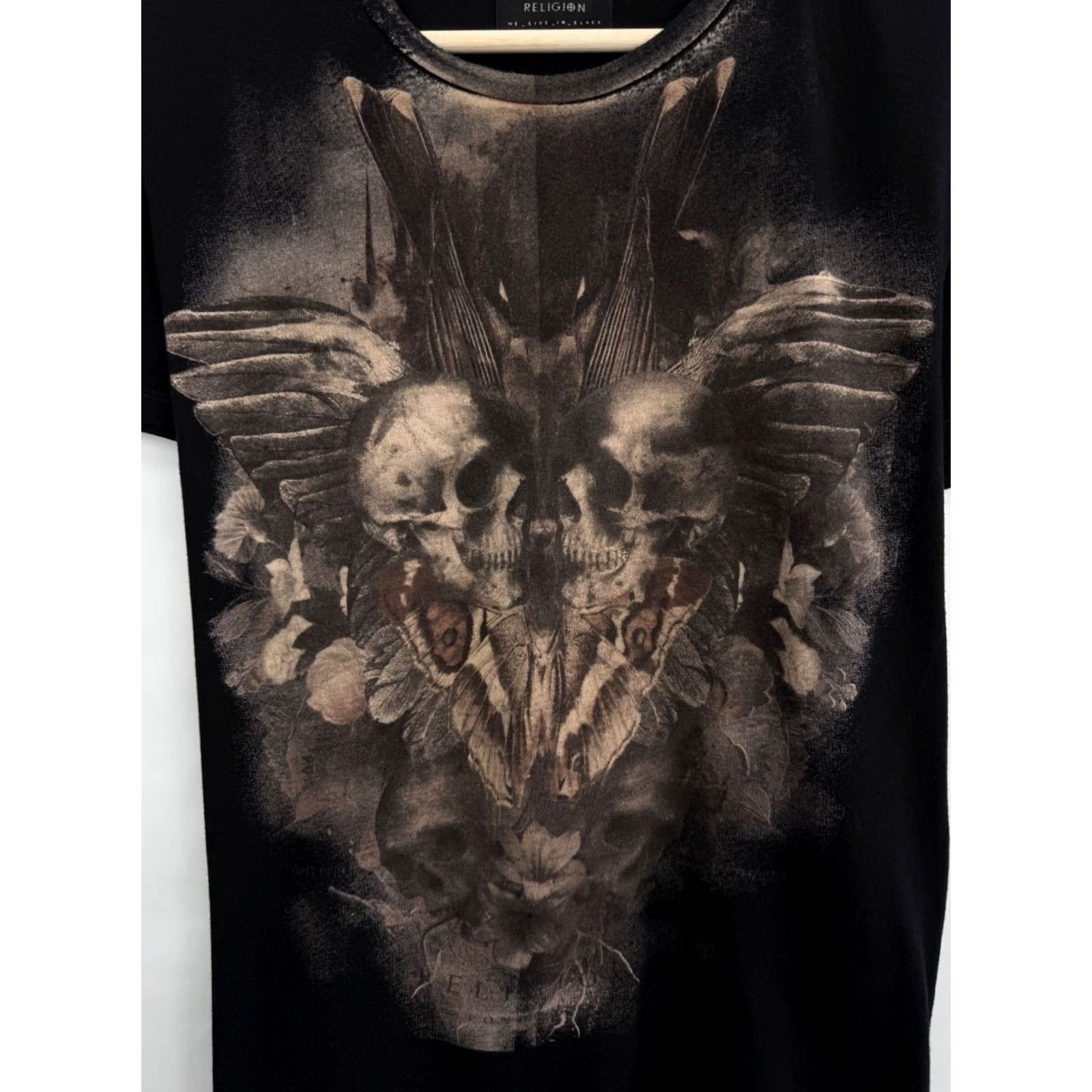 Vintage Y2K Religion Skull Affliction Style T-Shirt M Black Mens XS? Size US M / EU 48-50 / 2 - 4 Thumbnail