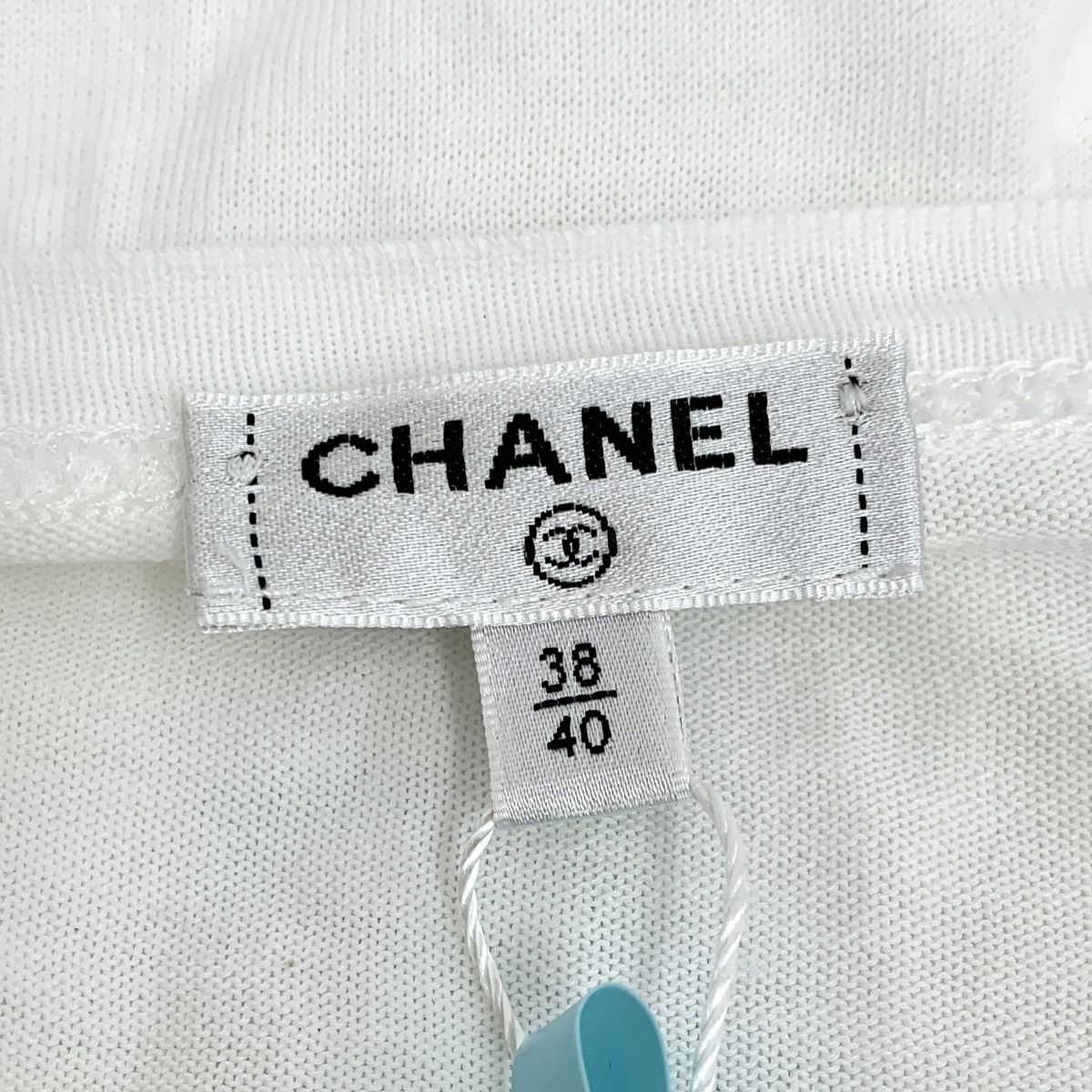 Chanel Chanel White Logo Embroidered Cotton T-Shirt Size S / US 4 / IT 40 - 6 Thumbnail