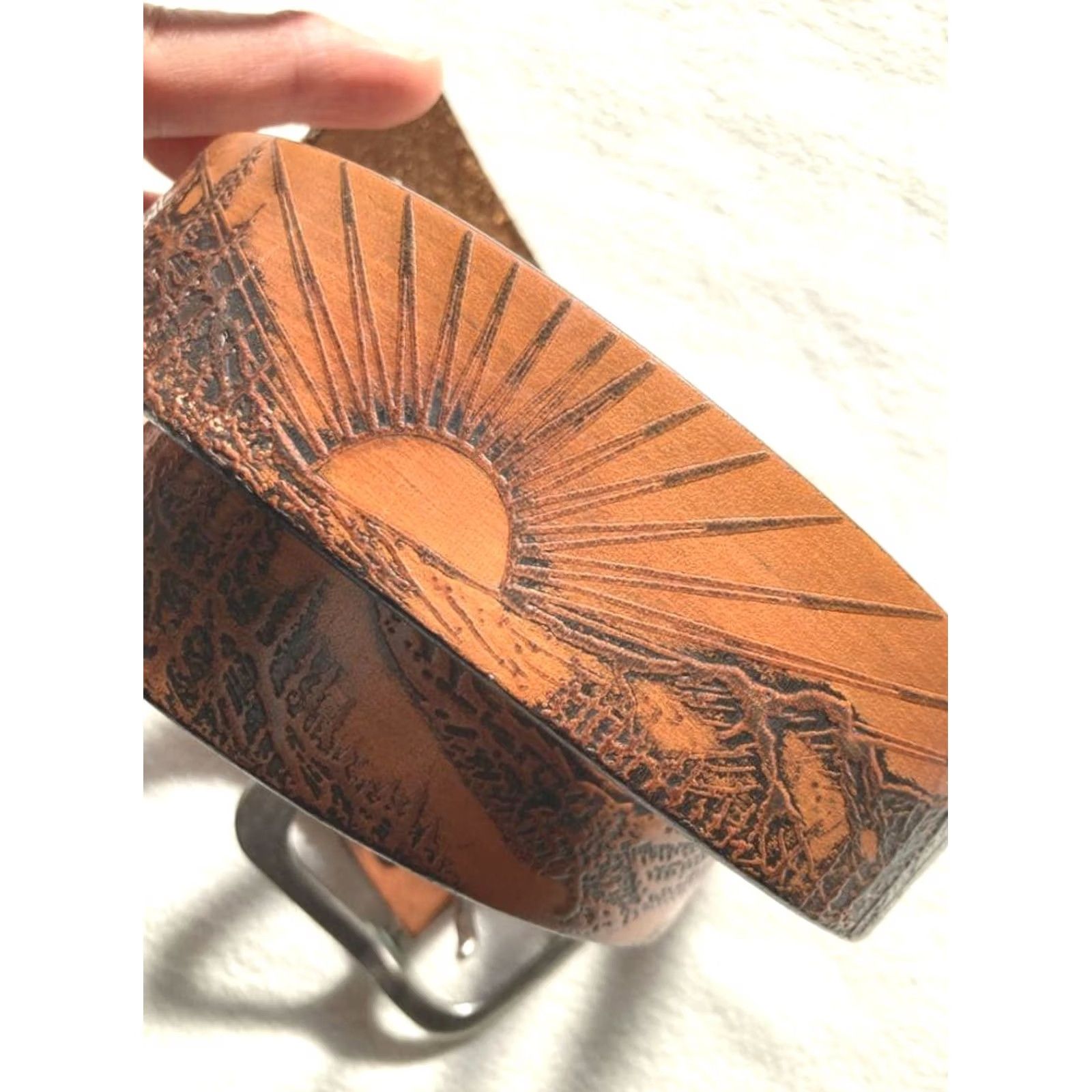 Ralph Lauren RRL Ralph Lauren Belt W34 Eagle Mountain Cowhide Leather Brown Pre-owned Size 34 - 3 Thumbnail