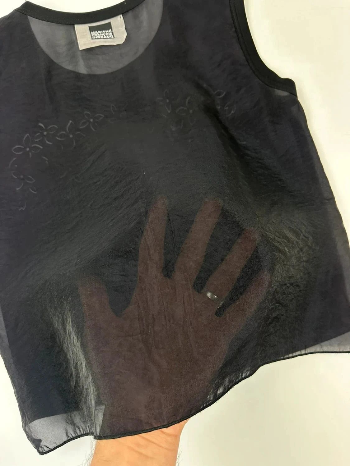 Marithe + Francois Girbaud Marithé + Francois Girbaud 90’s Black Flower Laser Cut Top Size US S / EU 44-46 / 1 - 8 Thumbnail