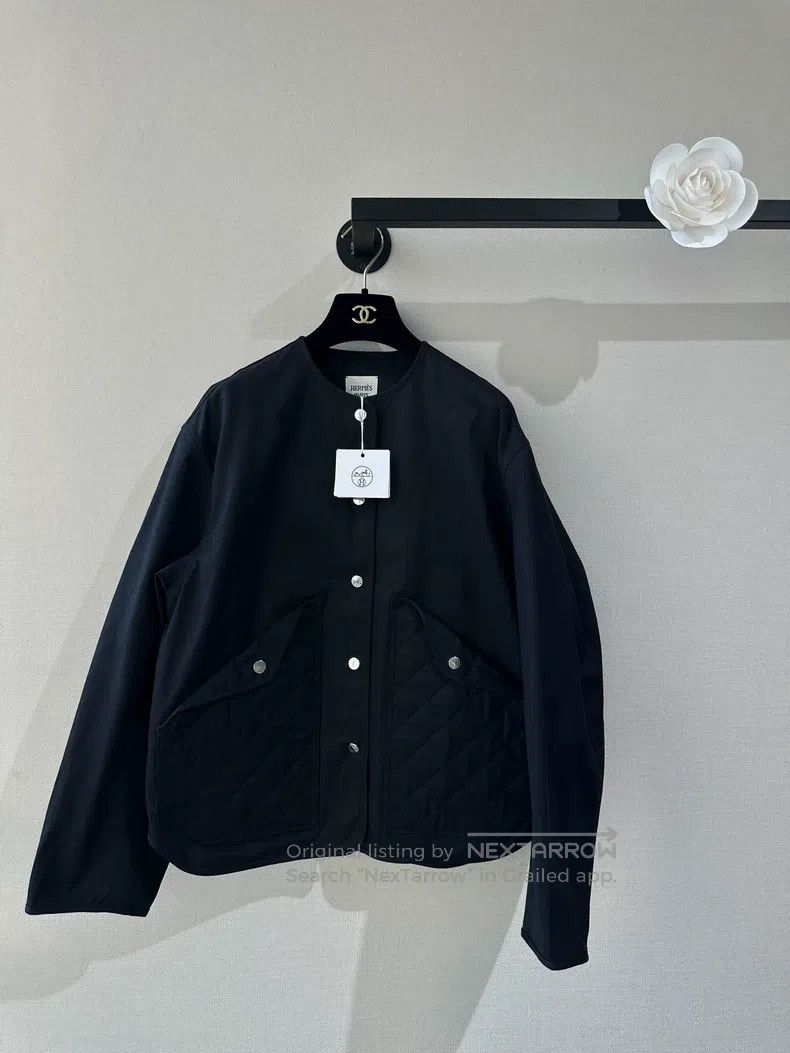 Hermes Hermes Solid Stretch Cotton Twill Long Sleeve Jacket Size XS / US 0-2 / IT 36-38 - 1 Thumbnail