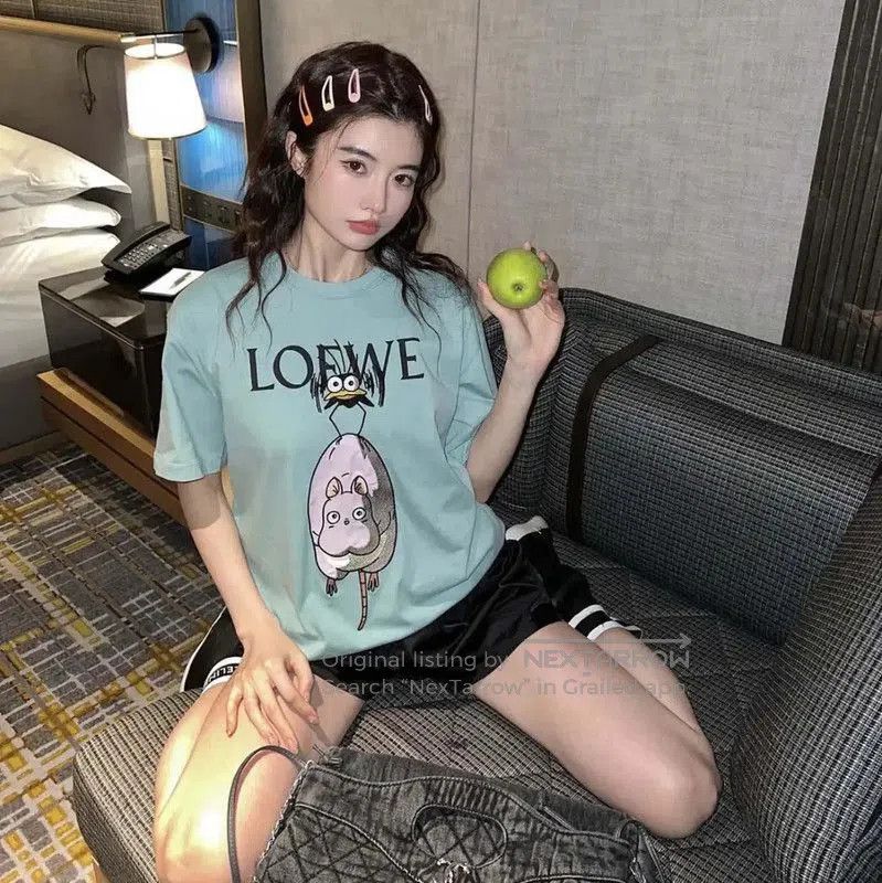 Loewe Loewe Summer Lake Blue Cotton Embroidered T-Shirt . Size S / US 4 / IT 40 - 9 Thumbnail