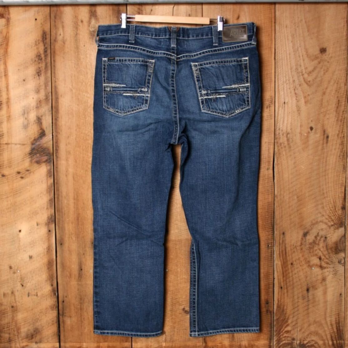 Ariat ARIAT M4 Low Rise Boot Fit Stretch Denim Blue Jeans 42x30 Mens Jeans Bootcut Regular Blue 90s? Size US 42 / EU 58 - 3 Thumbnail