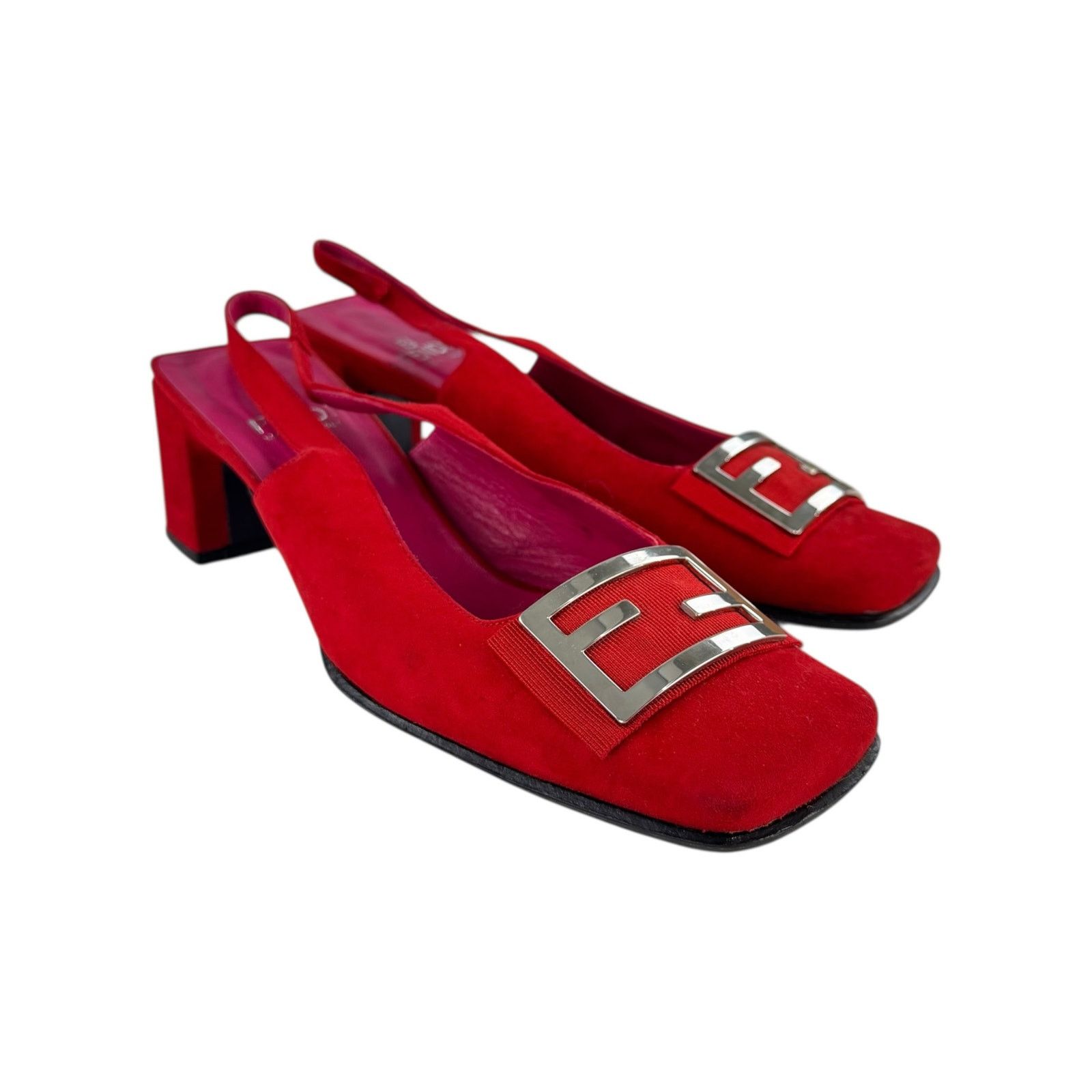 Fendi Fendi Vintage Red Suede Heels Size US 7.5 / IT 37.5 - 2 Thumbnail