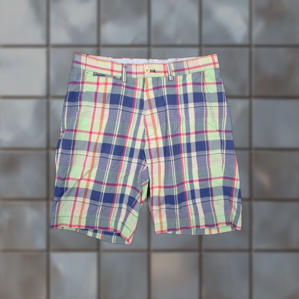 Polo Ralph Lauren VINTAGE Polo Ralph Lauren Shorts Mens 32 Casual Blue Plaid 9" Chino Cotton 90s Retro Size US XS / EU 42 / 0 - 1 Thumbnail