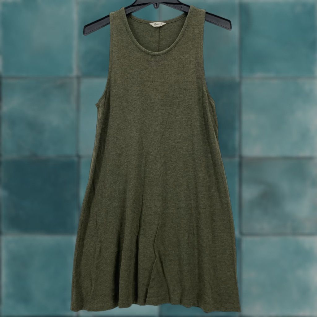 Madewell Madewell Green Sleeveless Tank Swing Dress L Viscose Blend Casual Soft Flowy Dress Size L / US 10 / IT 46 - 1 Thumbnail