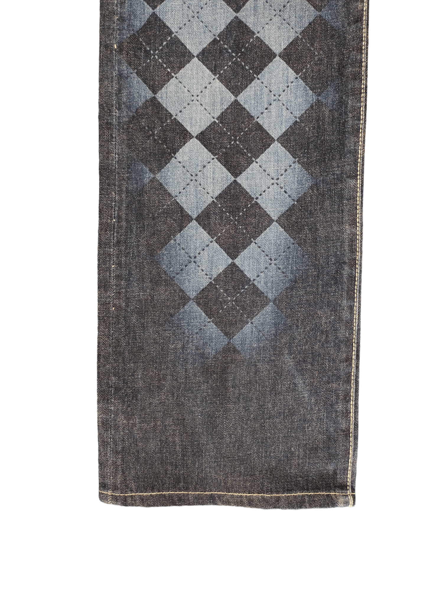 Hysteric Glamour × Undercover Vintage Y2k Byemrt Japan Checkered Plaid Printed Denim Jeans Size US 33 - 8 Thumbnail