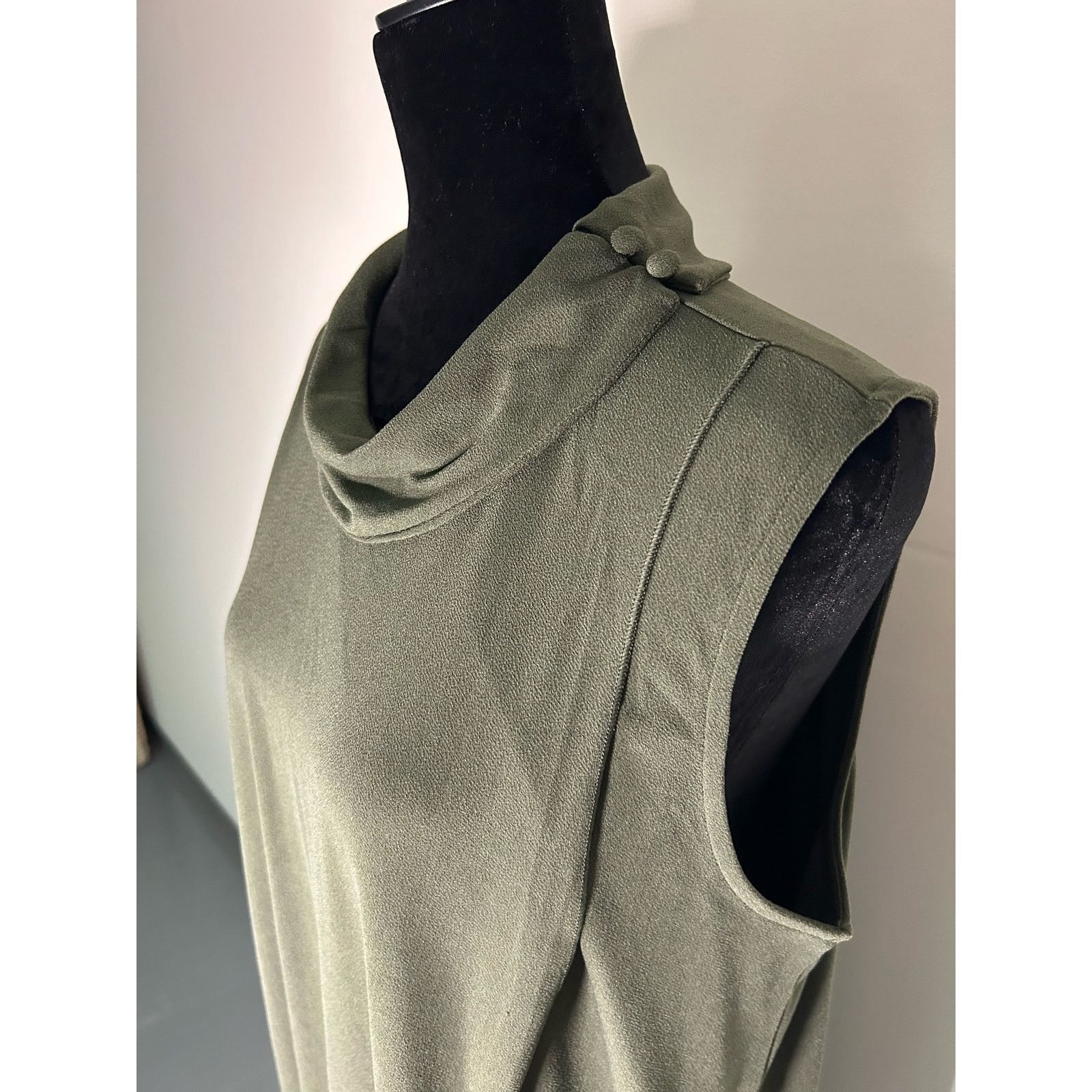 Banana Republic Banana Republic Womens Size L Olive Green Shift Dress Size L / US 10 / IT 46 - 6 Thumbnail