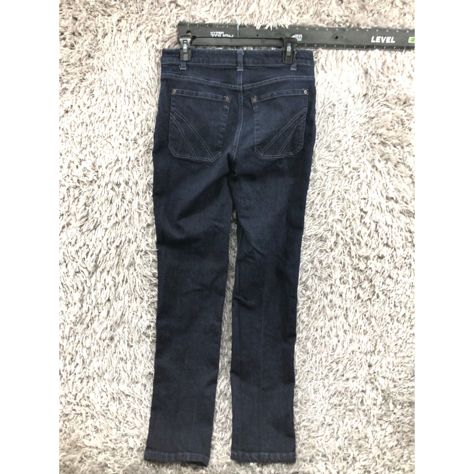 Vintage Apparel Collection Jeans Slim Straight Womens Size 12 Dark Blue Wash 5-Pocket Denim Straight Slim Size 34" / US 12 / IT 48 - 5 Thumbnail