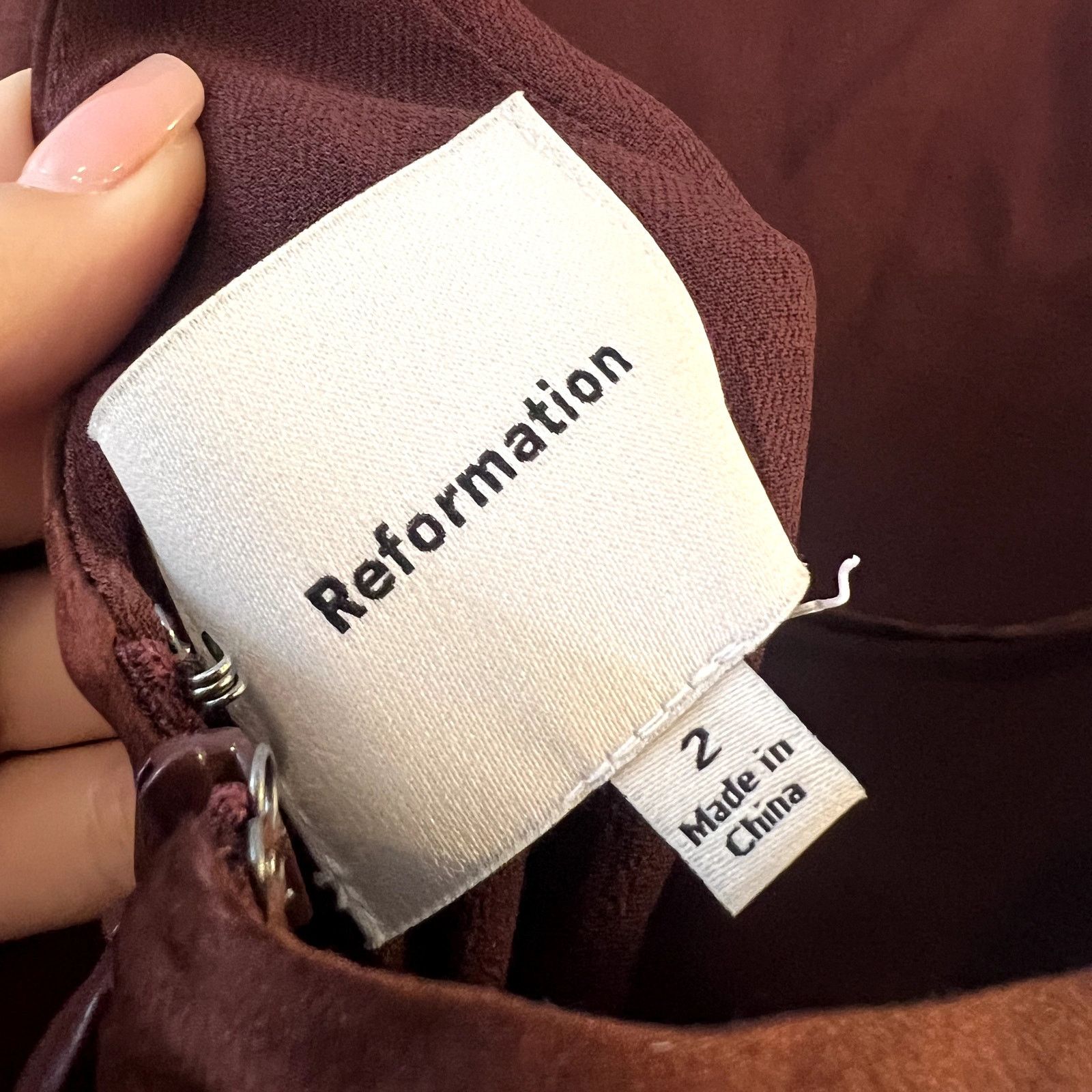 Reformation Reformation Melina Silk Maxi Dress Mahogany Brown Size XS / US 0-2 / IT 36-38 - 8 Thumbnail