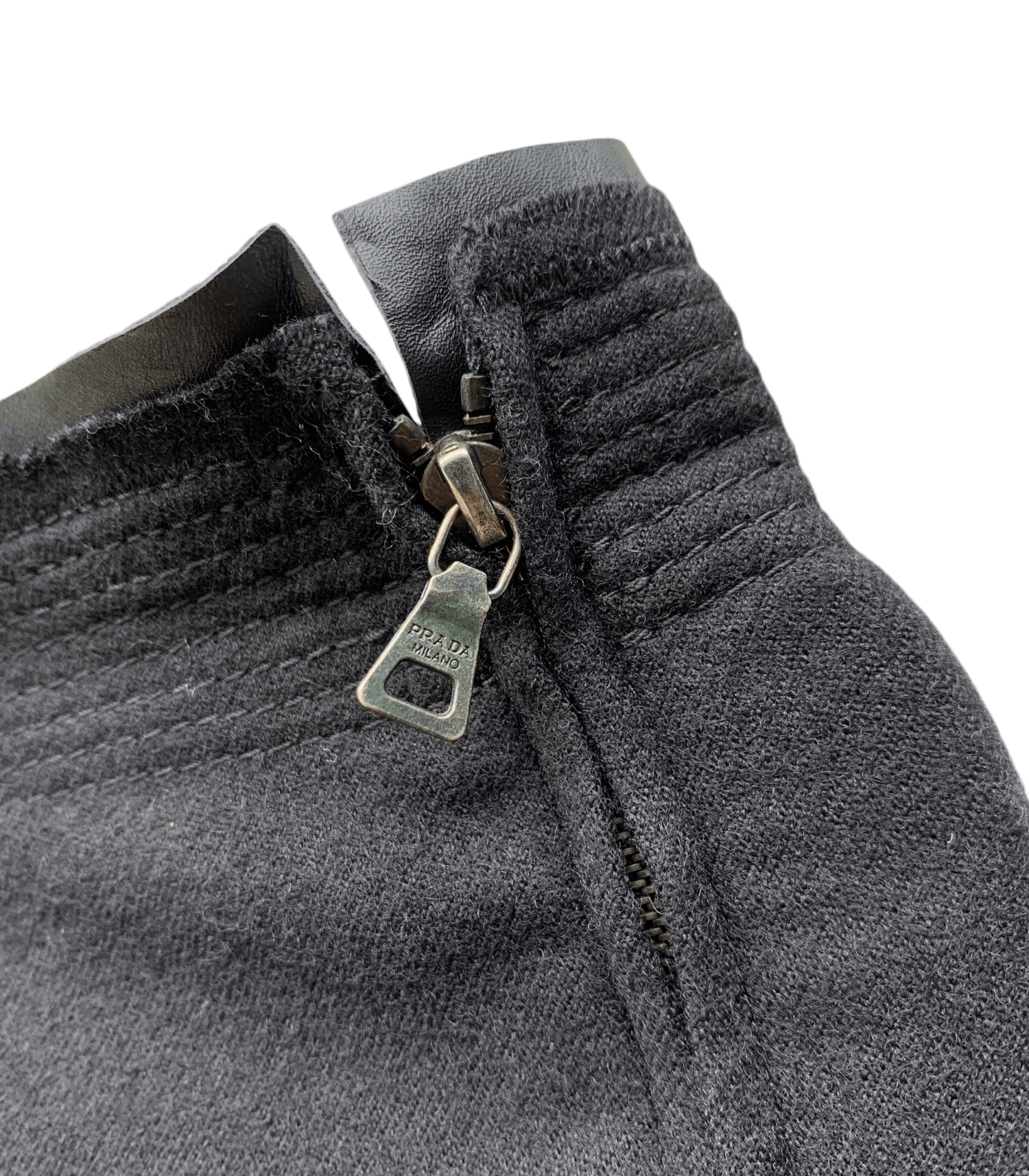 Prada Vintage PRADA Riri Zipper Wool Skirt Size 30" / US 8 / IT 44 - 10 Thumbnail