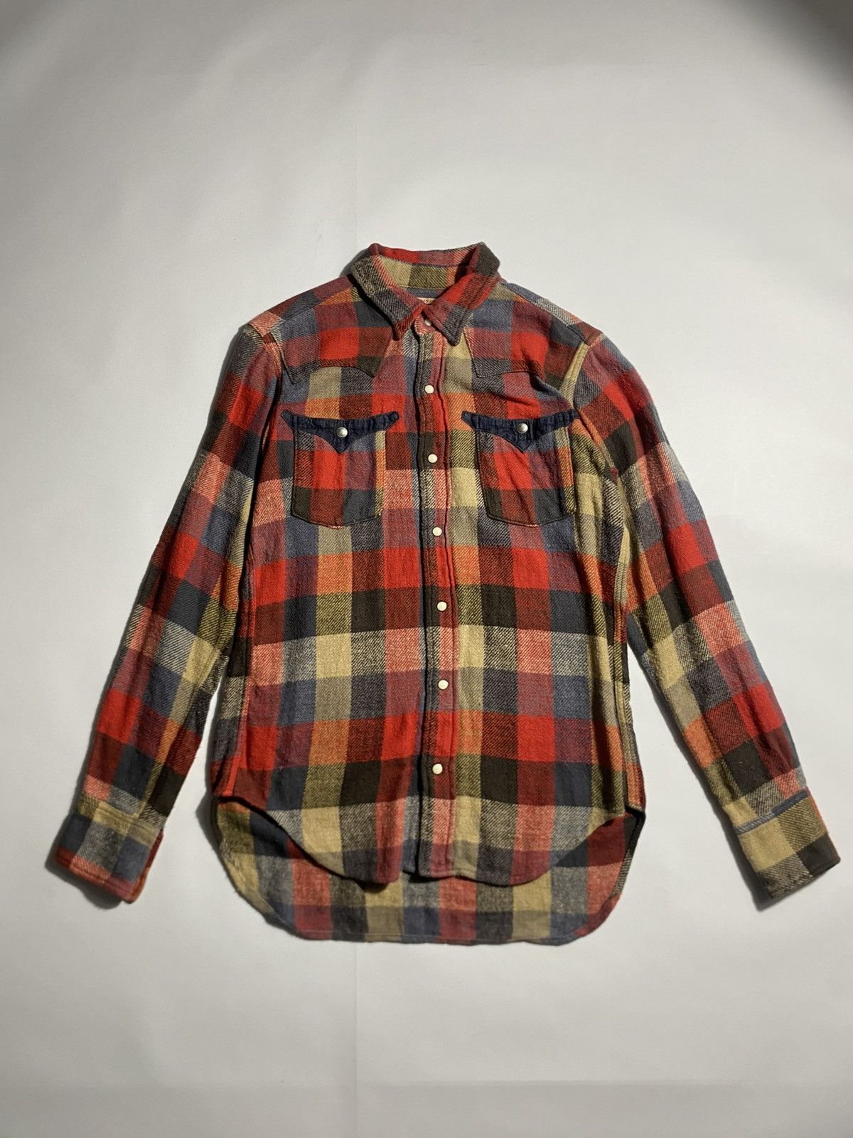 Kapital KAPITAL CHECK ALL OVER PATTERN CONCHO BUTTON SNAP WESTERN Size US M / EU 48-50 / 2 - 1 Thumbnail