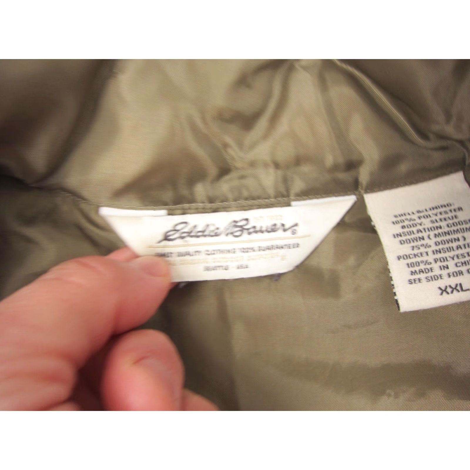 Eddie Bauer Eddie Bauer Jacket Womens 2XL Olive Green Quilted Goose Down Button Snap Caliber: Casual Winter Travel Size XXL / US 16-18 / IT 52-54 - 5 Thumbnail