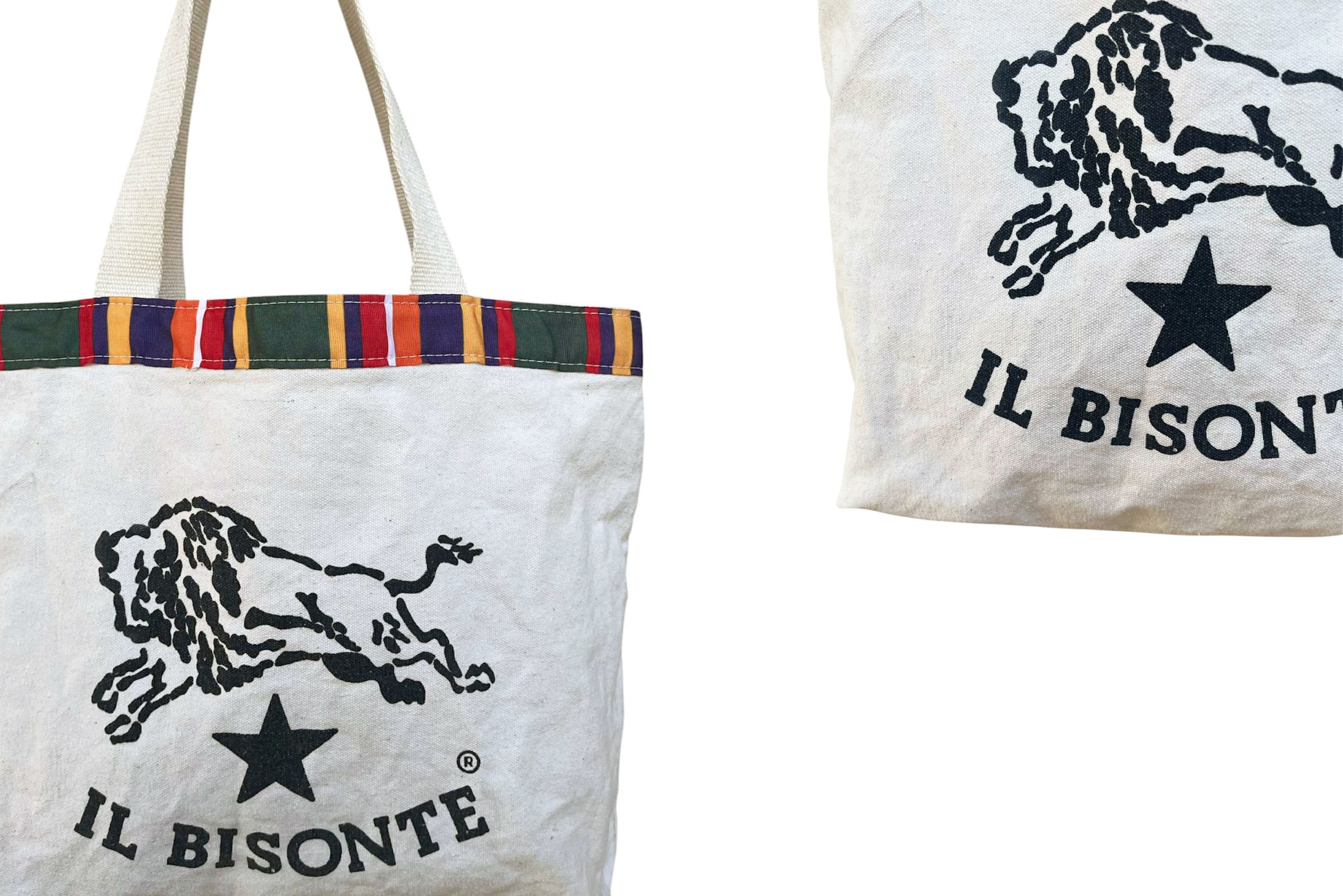 Il Bisonte IL BISONTE Canvas Tote bag, Logo printed / Rainbow details Size ONE SIZE - 5 Thumbnail