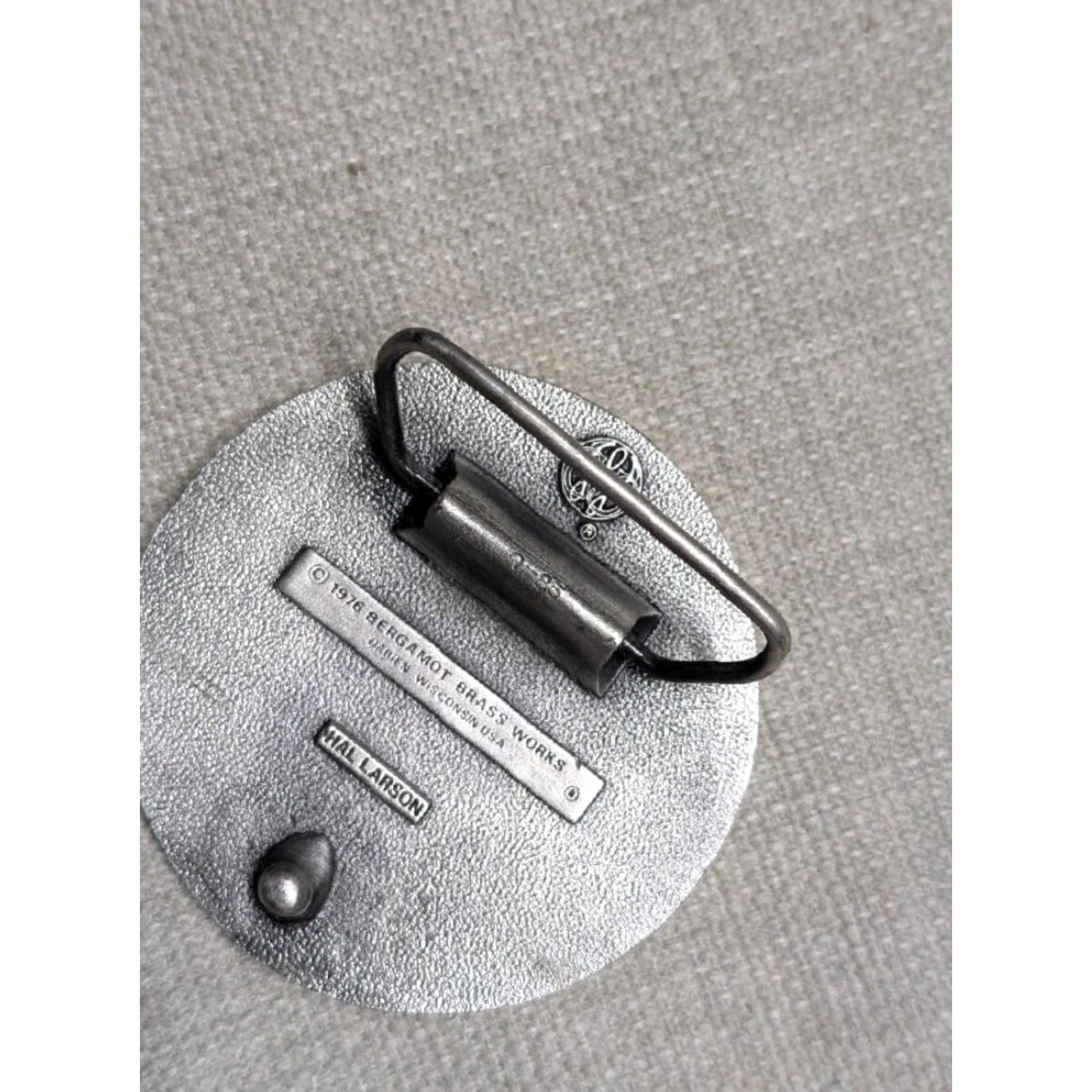 Vintage VINTAGE Bergamot Belt Buckle Bowling 1st Place Pewter USA Made 2.5" x 2.5" Men Redundant Size ONE SIZE - 3 Thumbnail