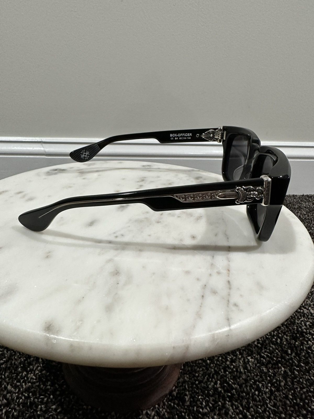 Chrome Hearts Chrome Hearts Box Officer Silver Dagger Black Sunglasses Size ONE SIZE - 3 Thumbnail