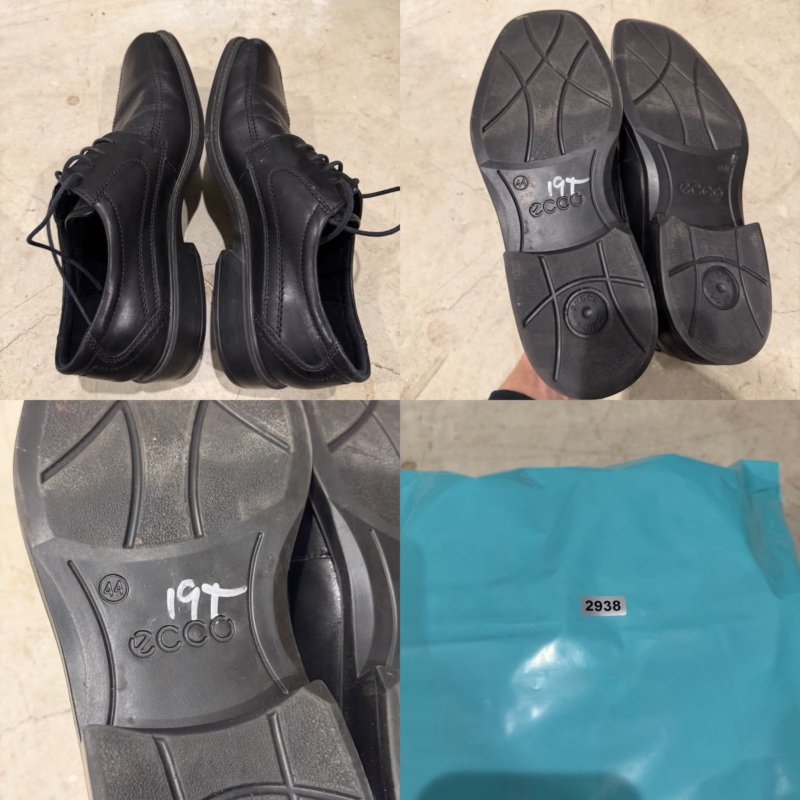 Ecco ECCO New Jersey Lace Up Dress Shoes Mens US 10-10.5 Black Oxford Leather EU 44 Shoes Mens Size US M / EU 48-50 / 2 - 8 Thumbnail