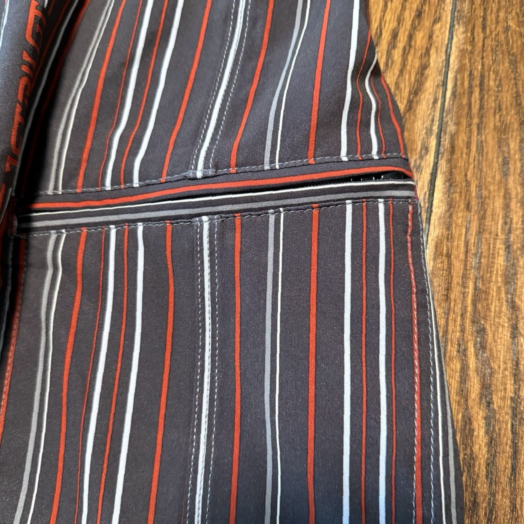 Vintage Jet Pilot Swim Trunks Board Shorts Mens 32 Black Striped Beach Surfing 10in Inseam Bamboo? No manter. Size US 32 / EU 48 - 3 Thumbnail