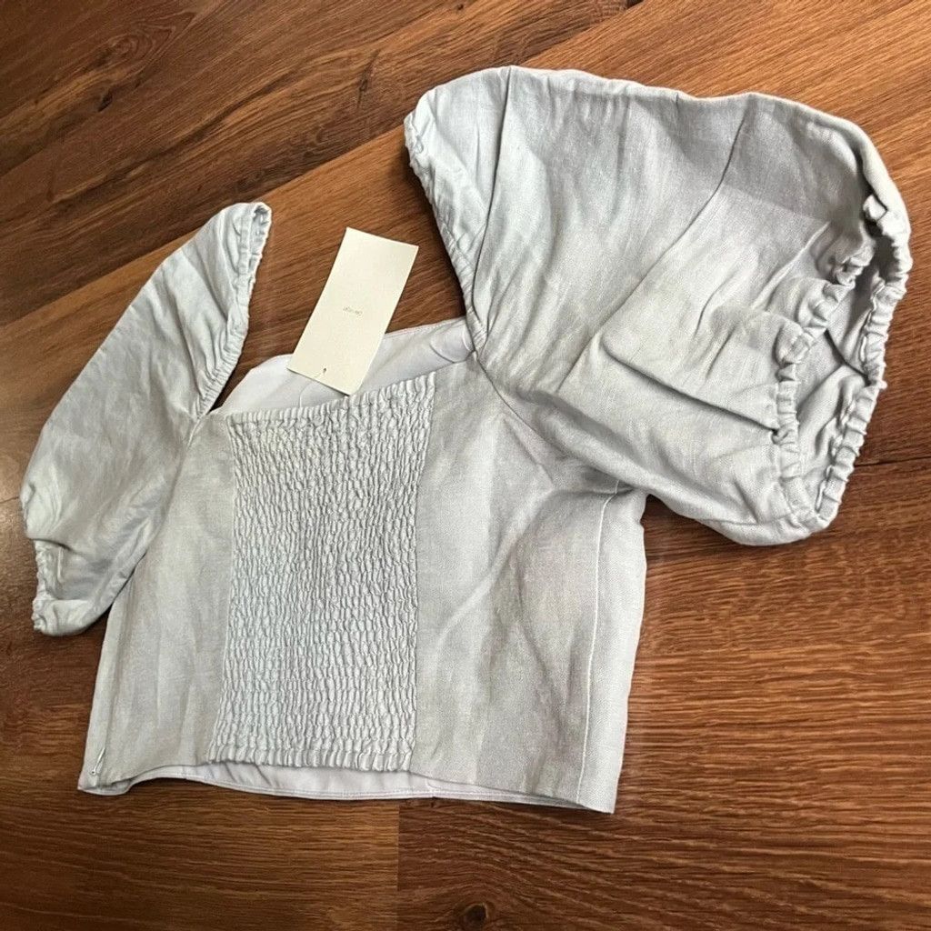 Oak + Fort 🌿 NWT Linen/Lin Blend Puff Sleeve Blouse 🌿 Size L / US 10 / IT 46 - 11 Thumbnail