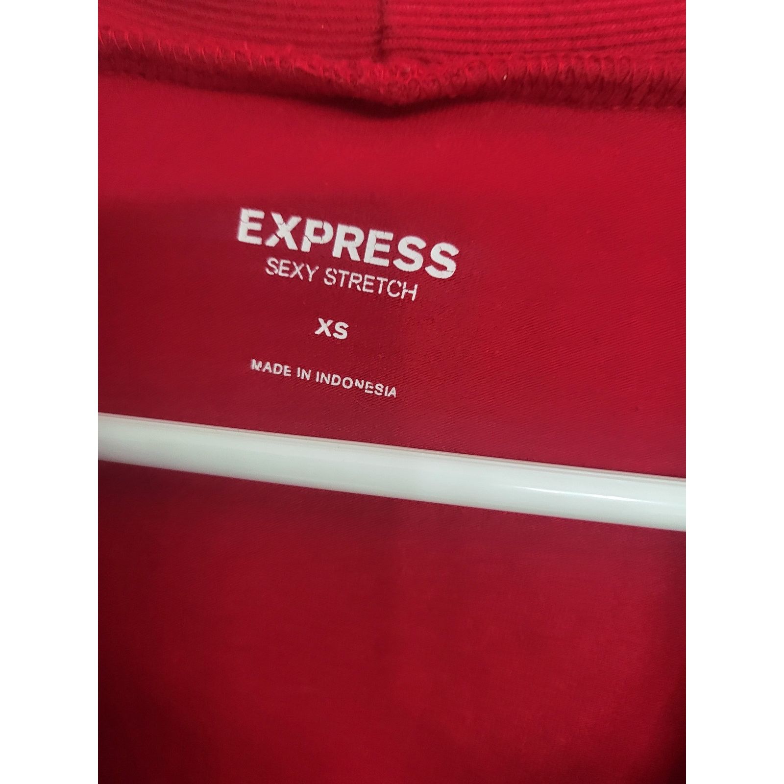 Express Express Sexy Stretch Long Sleeve V Neck Top - Cherry Red -XS Size XS / US 0-2 / IT 36-38 - 2 Thumbnail
