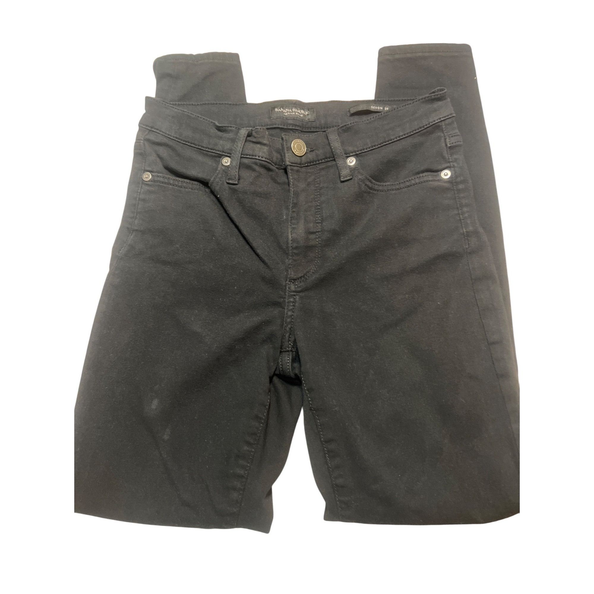 Banana Republic Banana Republic Black Devon Denim Jeans Skinny Mid Rise 5 Po Size 26" / US 2 / IT 38 - 1 Thumbnail
