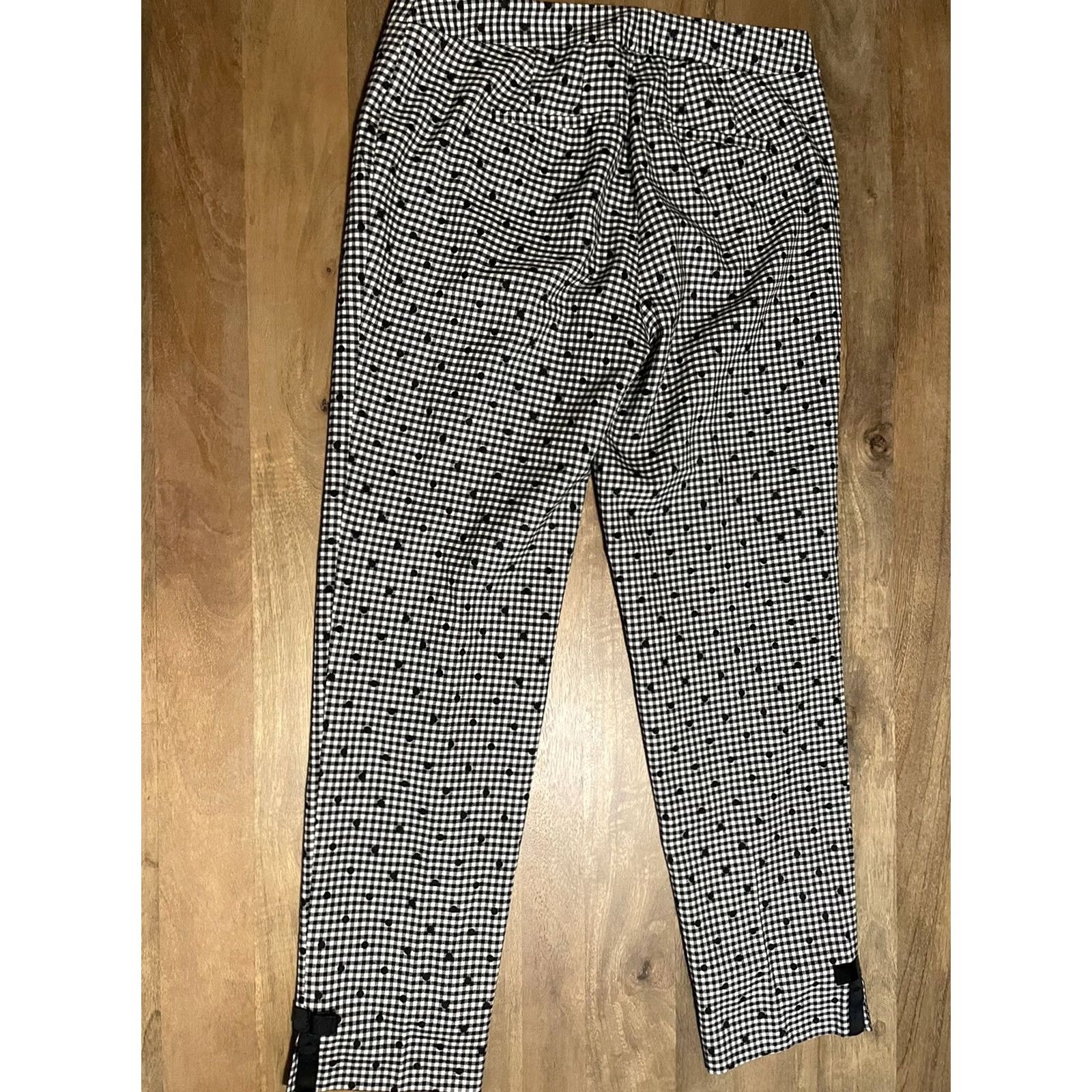 Talbots Talbots Dress Pants Women 2 (29x25) Black White Gingham Plaid Office Career Work Size 26" / US 2 / IT 38 - 2 Thumbnail