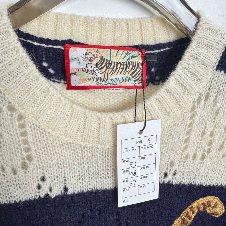 Gucci Gucci Old Flower Tiger Heavy Industry Embroidery Sweater 25 Size US S / EU 44-46 / 1 - 2 Thumbnail