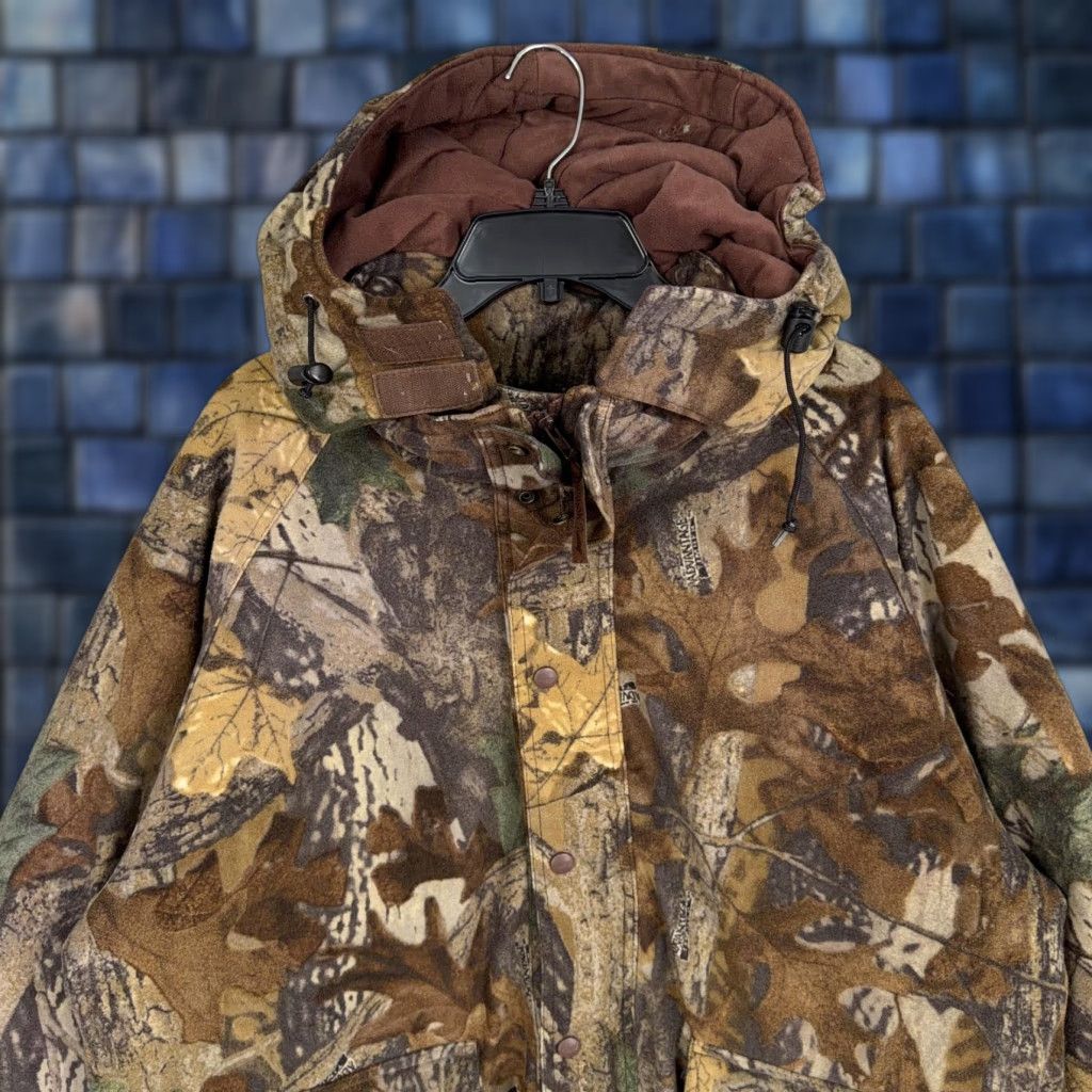 Vintage Duxbak Jacket Mens XL Camo Timber Hooded Hunting Coat Bomber Zip Off Hooded Front Pockets Outdoor USA Mens Size US XL / EU 56 / 4 - 1 Thumbnail