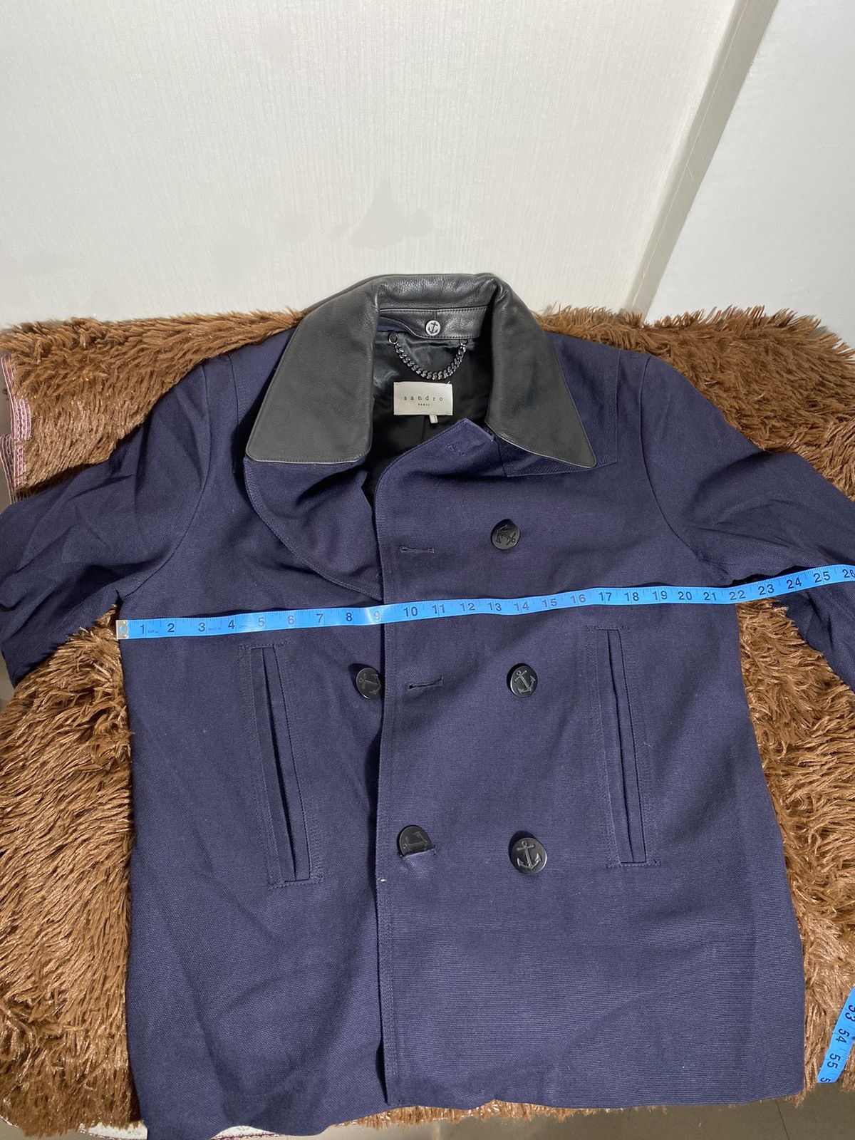 Sandro SANDRO Detachable Collar Double Breasted Jacket Size US M / EU 48-50 / 2 - 7 Thumbnail