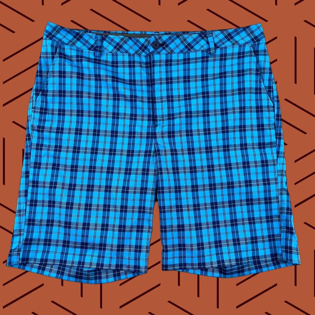 Under Armour Under Armour Shorts Mens Size 40 x 10" Blue Plaid Golf Performance Sport Stretch Size US 40 / EU 56 - 1 Thumbnail