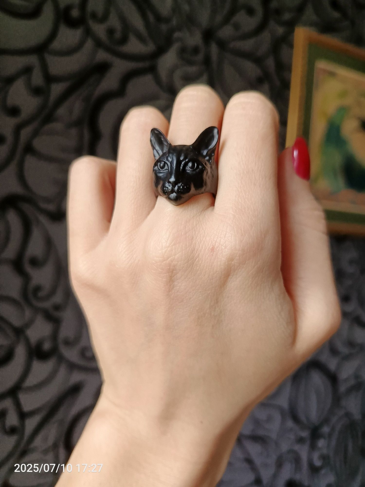 Jewelry Big head cat ring Size ONE SIZE - 2 Thumbnail