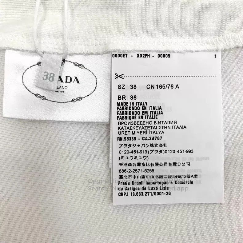 Prada Prada 23 white triangle cotton round-neck short-sleeved kn Size XS / US 0-2 / IT 36-38 - 7 Thumbnail