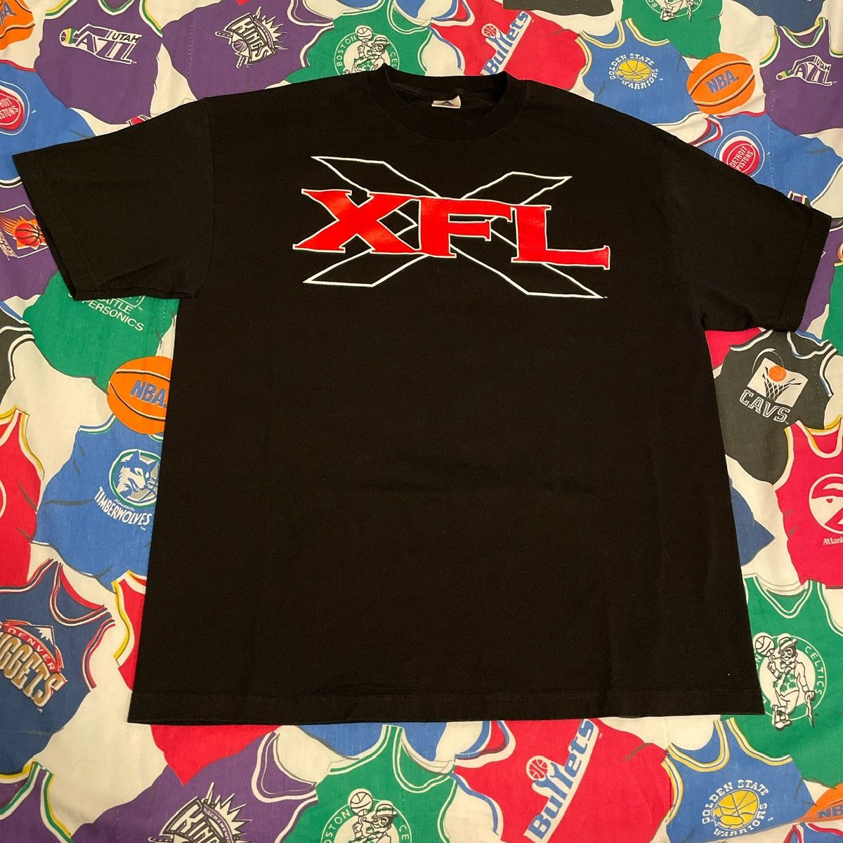 NFL × Vintage Vintage 2000 XFL Helmet Logo Super Bowl Football Tee Size US XL / EU 56 / 4 - 2 Thumbnail