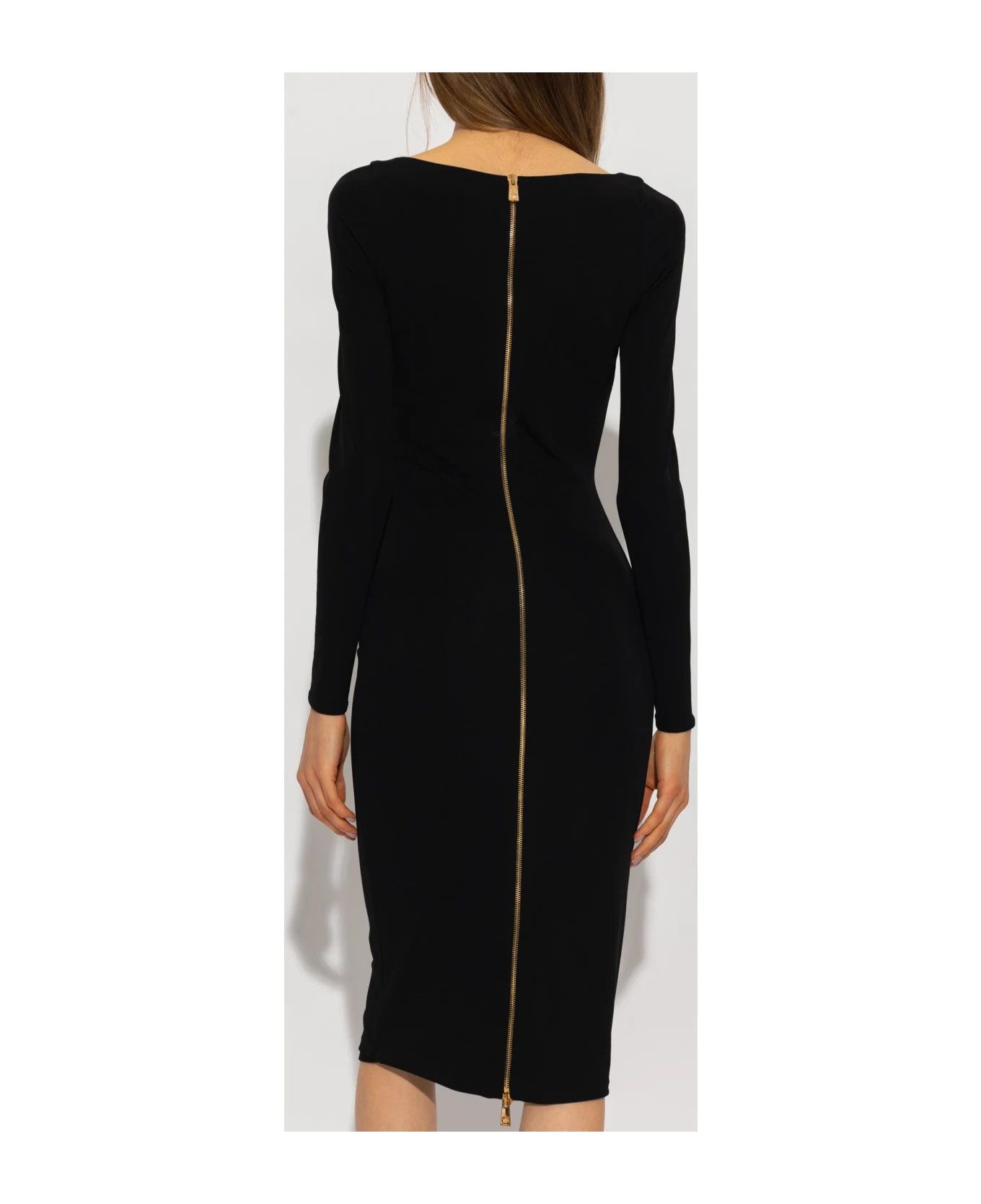 Versace o1y0226 Midi Dress in Black Size S / US 4 / IT 40 - 2 Thumbnail