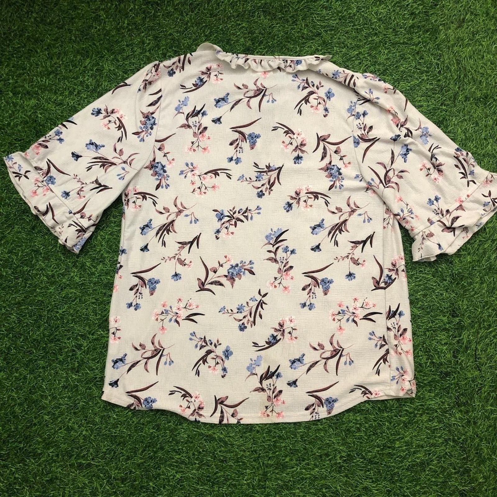 Other Women's Grey Floral Melloday Blouse Size L / US 10 / IT 46 - 2 Thumbnail